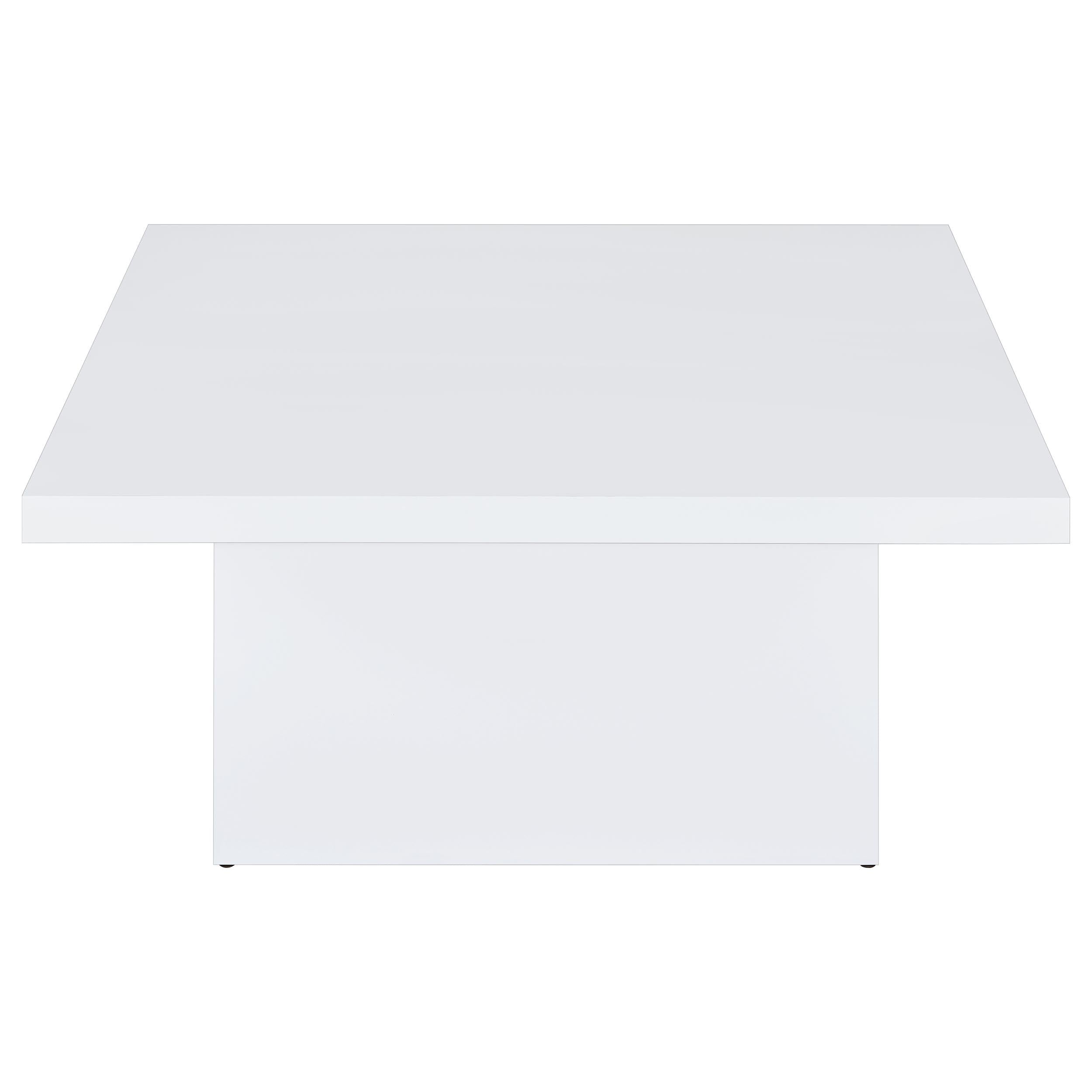 Devar Square Engineered Wood Coffee Table White High Gloss - 710898