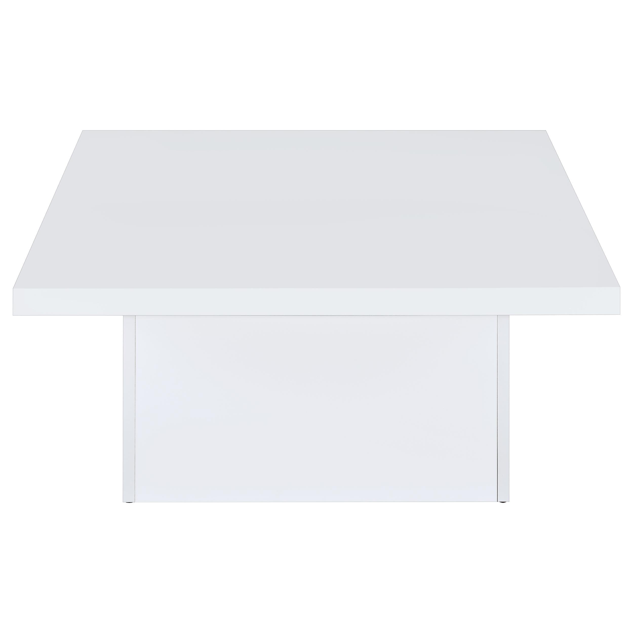 Devar Square Engineered Wood Coffee Table White High Gloss - 710898