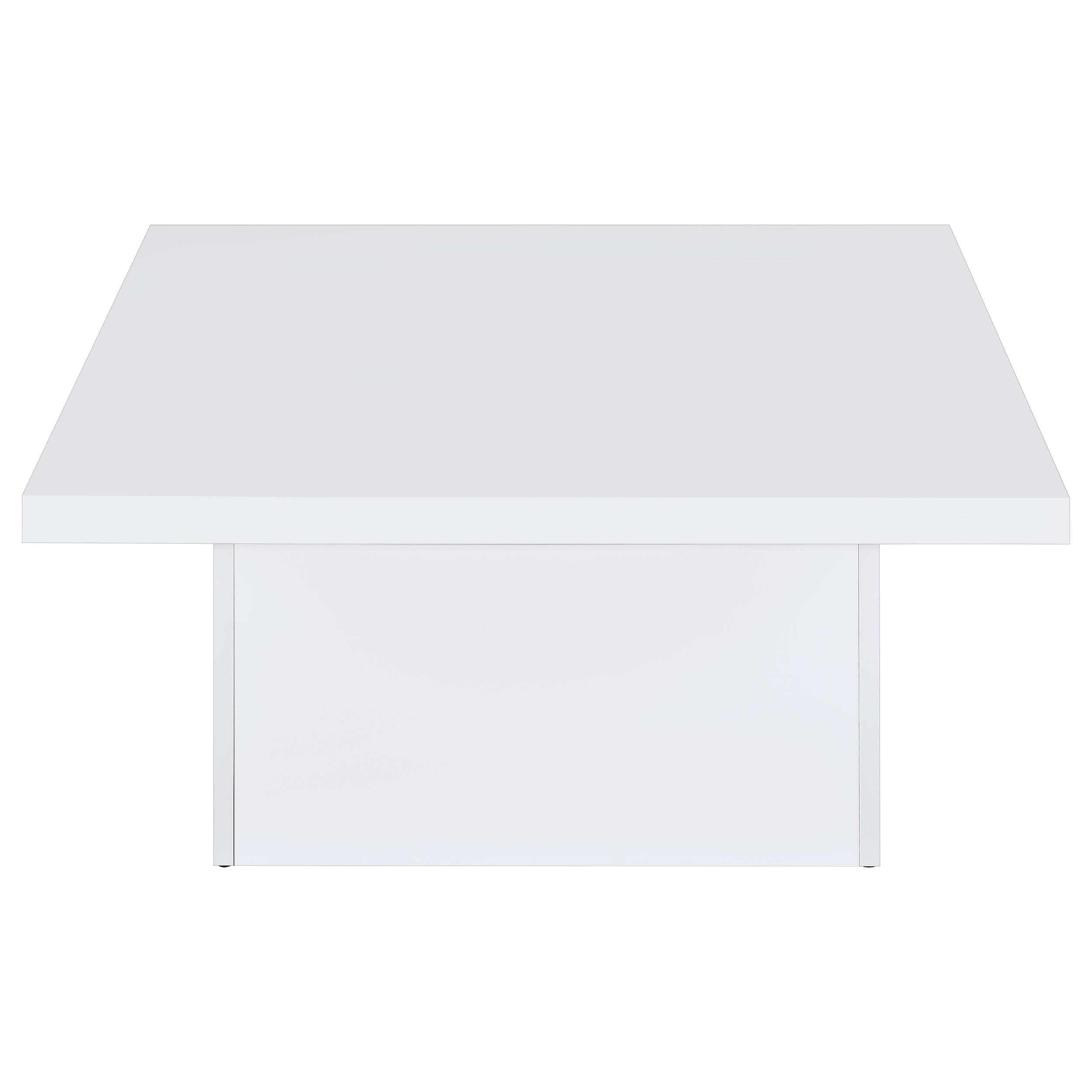 Devar Square Engineered Wood Coffee Table White High Gloss - 710898