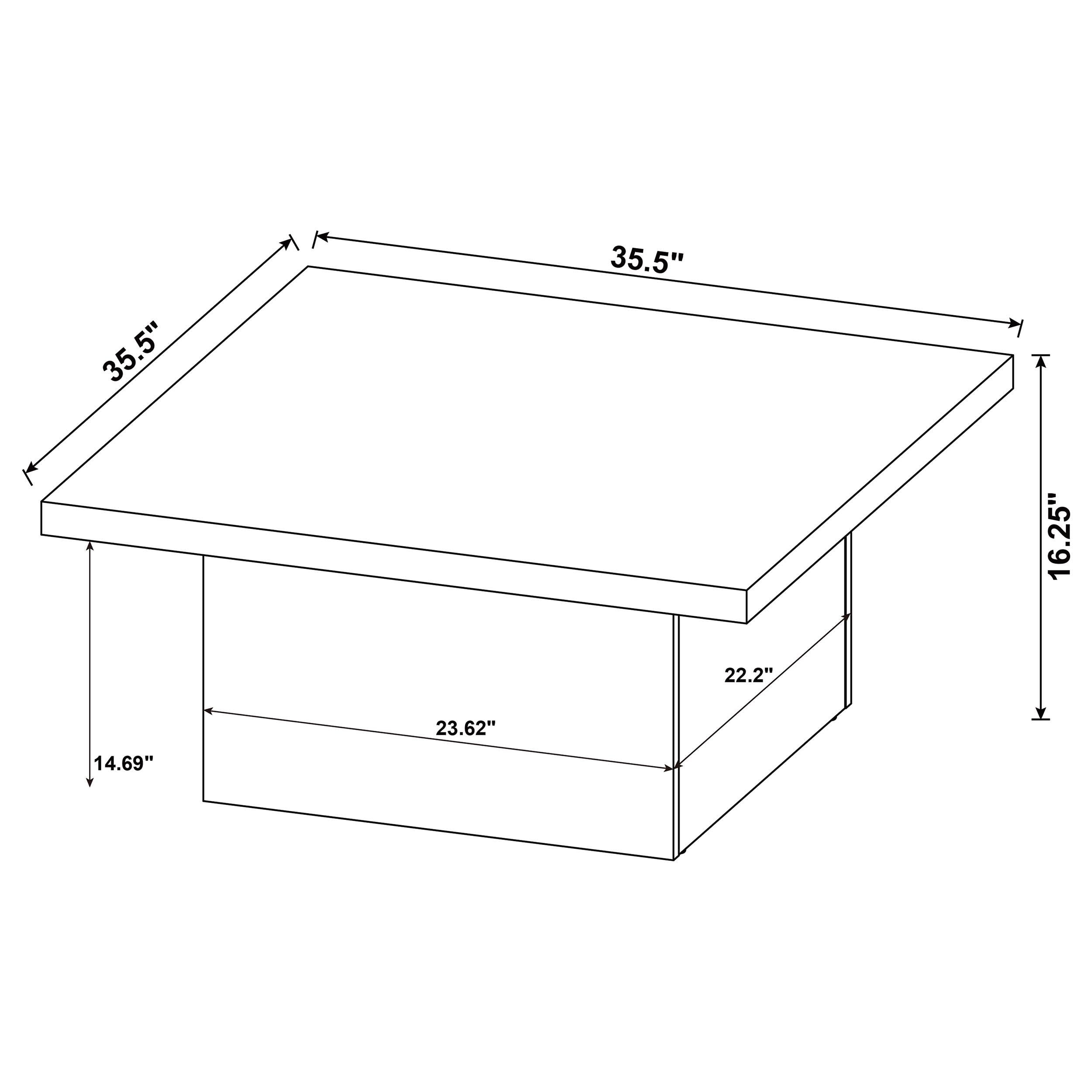 Devar Square Engineered Wood Coffee Table White High Gloss - 710898