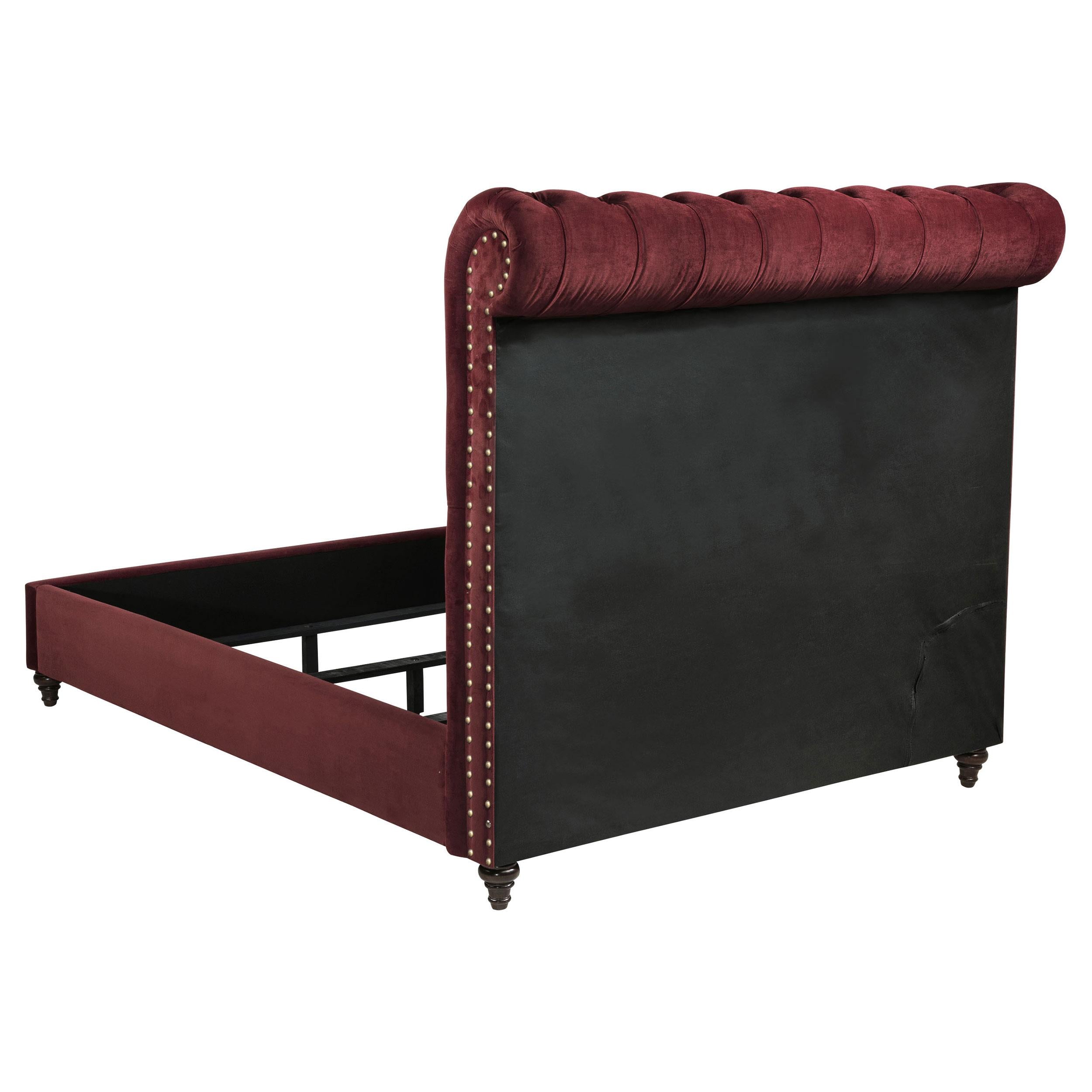 Devon 4-piece Full Bedroom Set Wine Red and Dark Oak - 360341F-S4