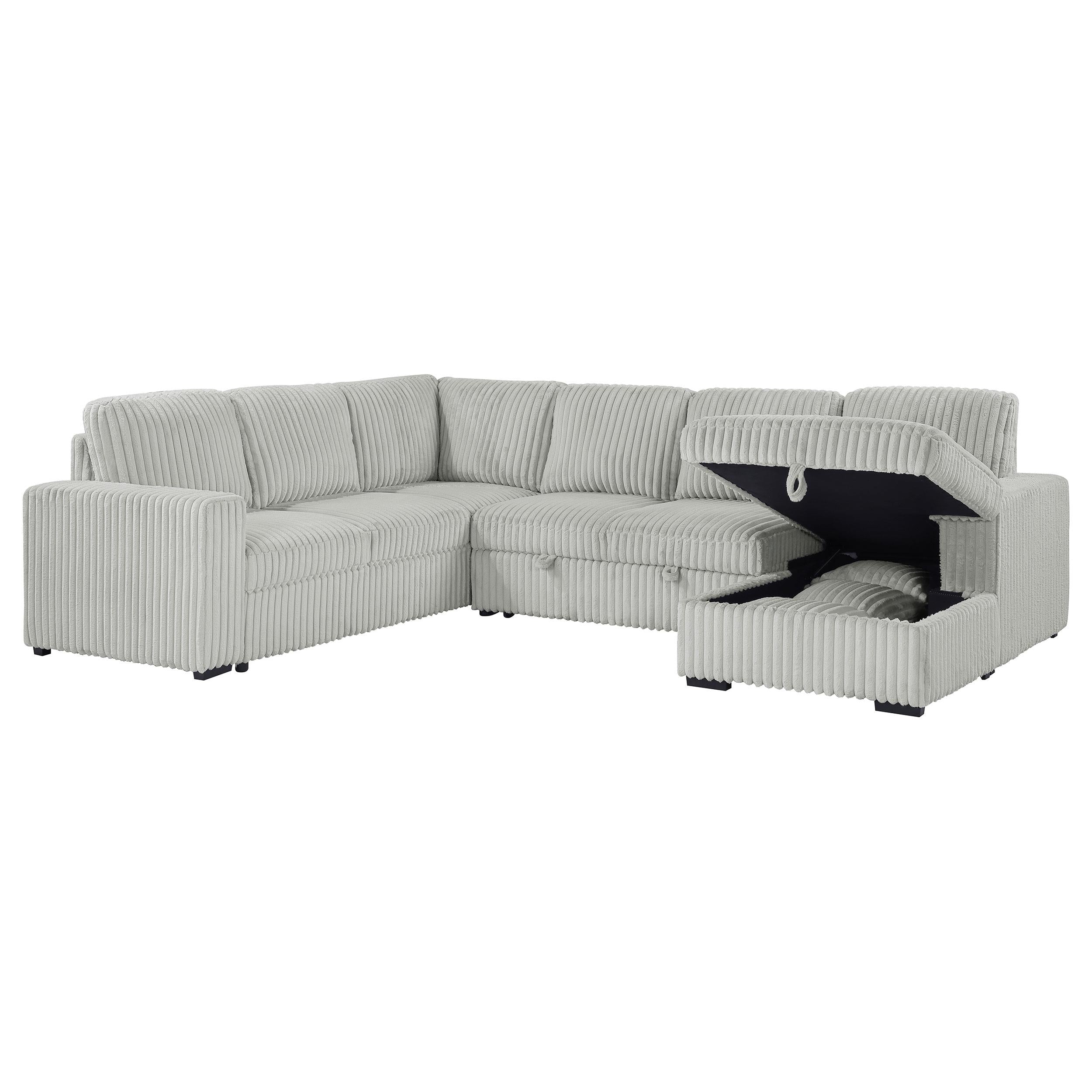 Devonshire Sleeper Sectional Sofa Storage Chaise Grey - 501208