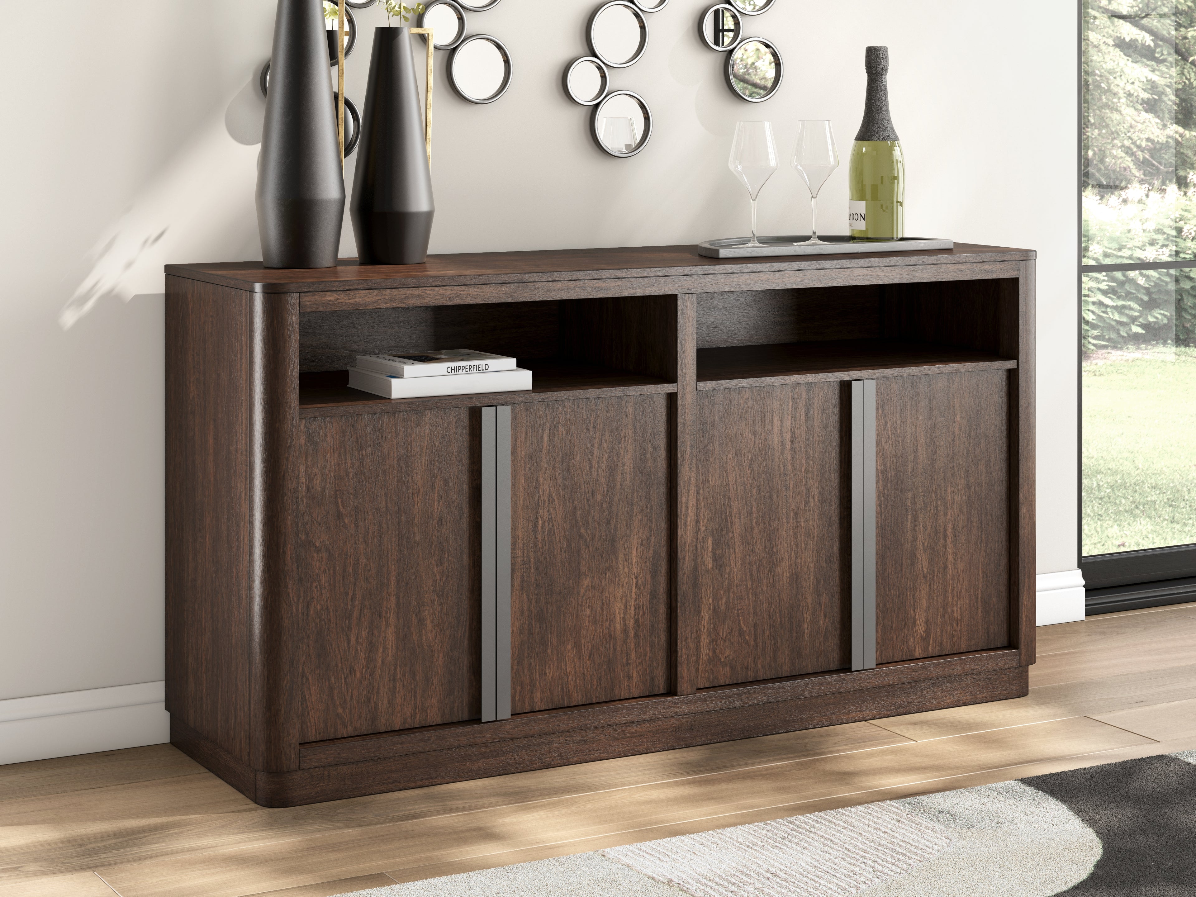 Dilenno Dark Brown Dining Server - PCD857-60