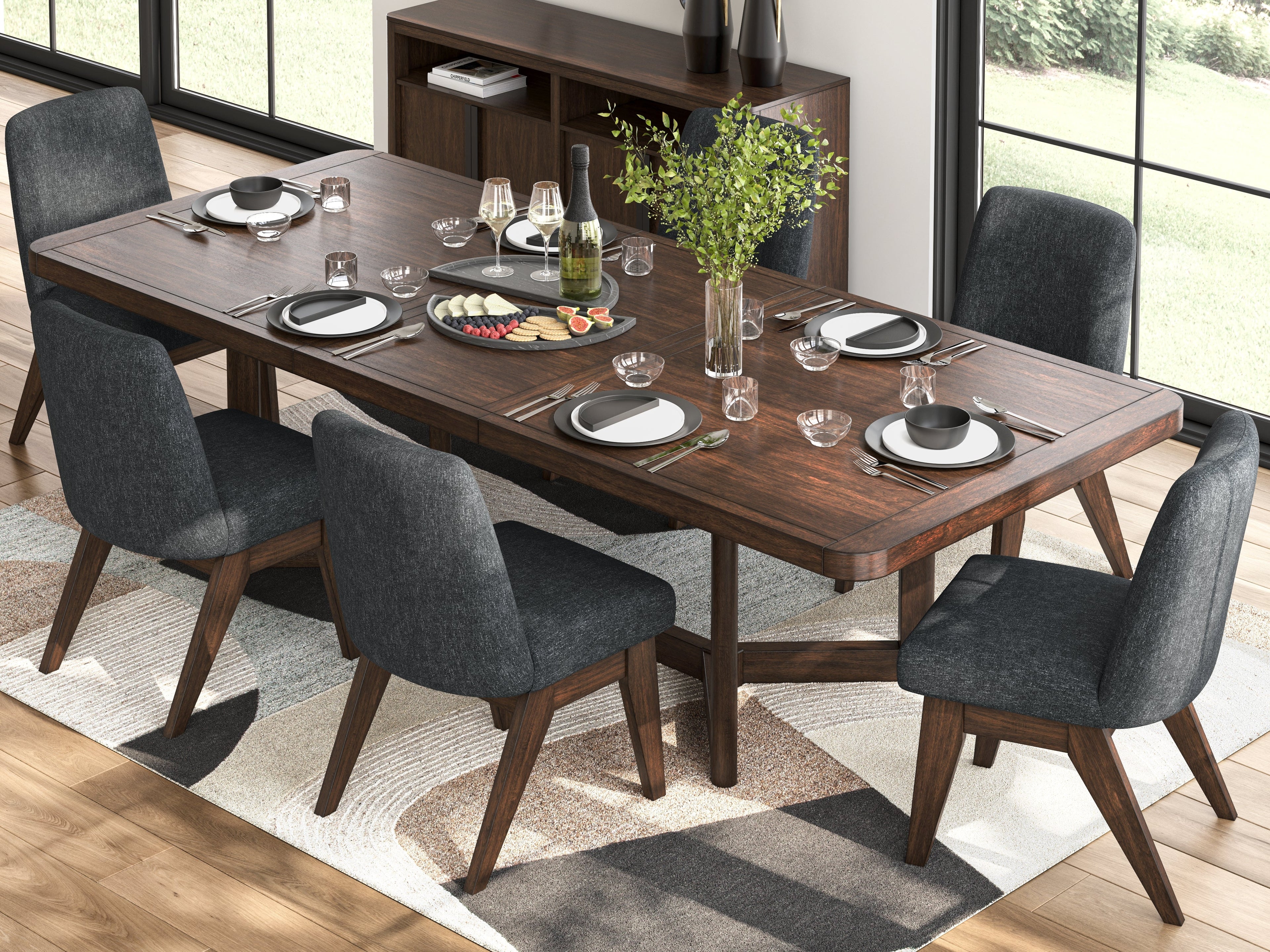 Dilenno Dining Table and 6 Chairs in Dark Brown from Ashley - Luna Furniture