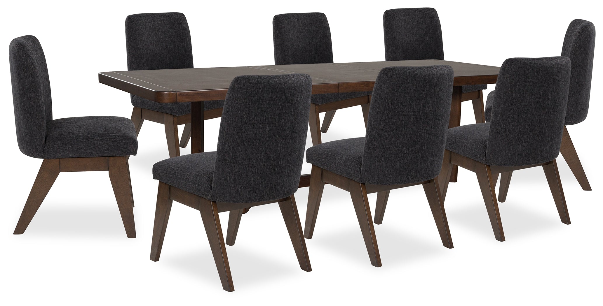 Dilenno Dining Table and 8 Chairs in Dark Brown from Ashley - Luna Furniture