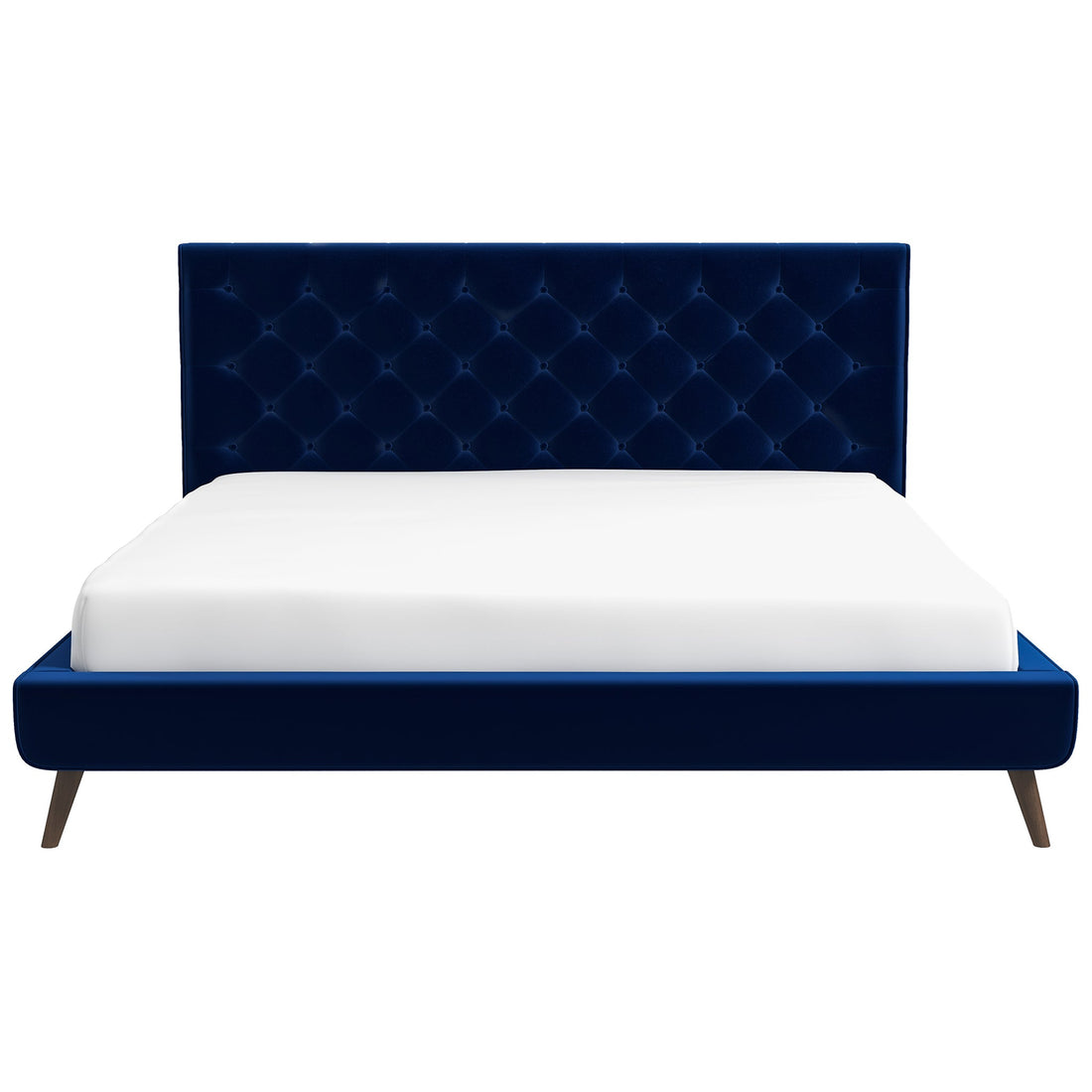 Dillon Blue Velvet Platform Bed (King Size) - BED00300202