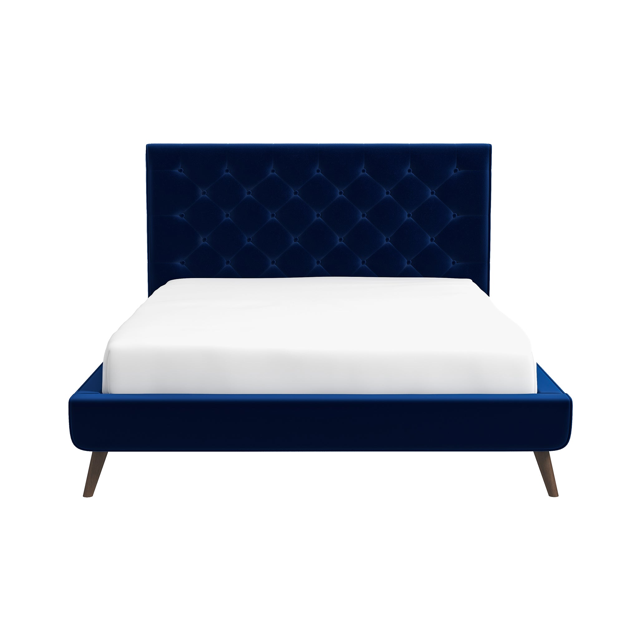 Dillon Blue Velvet Platform Bed (Queen Size) - BED00300201