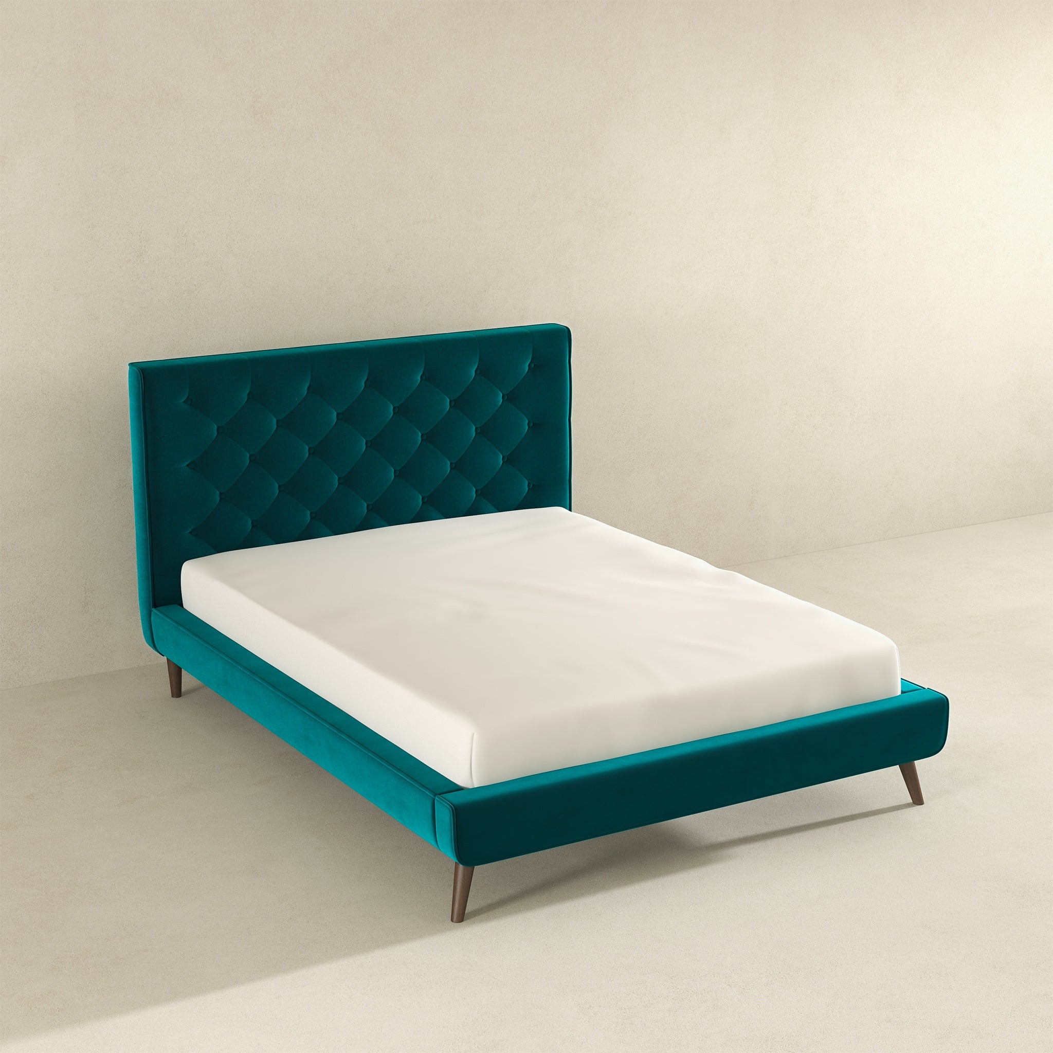 Dillon Teal Velvet Platform Bed(Queen Size) - BED00300207