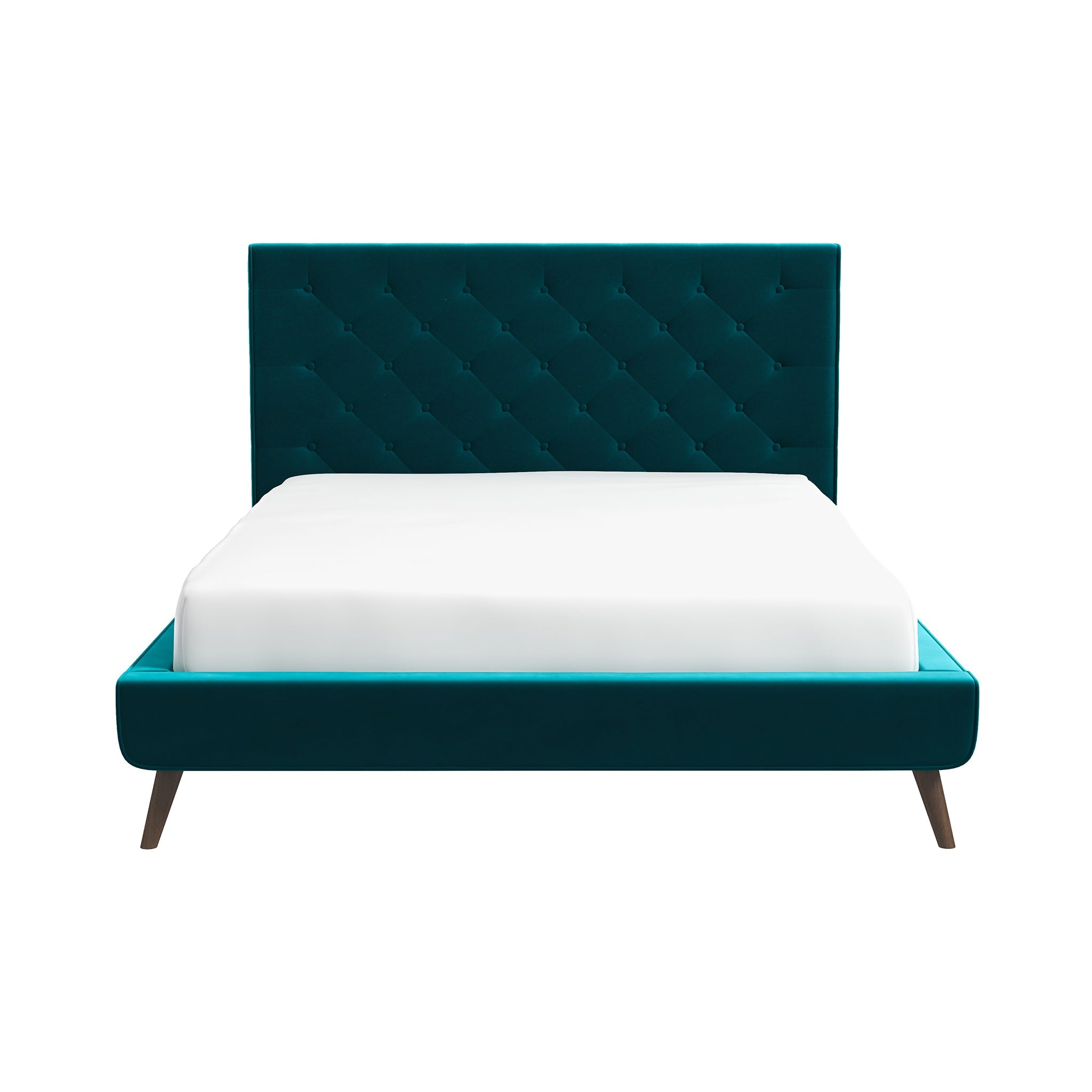 Dillon Teal Velvet Platform Bed(Queen Size) - BED00300207