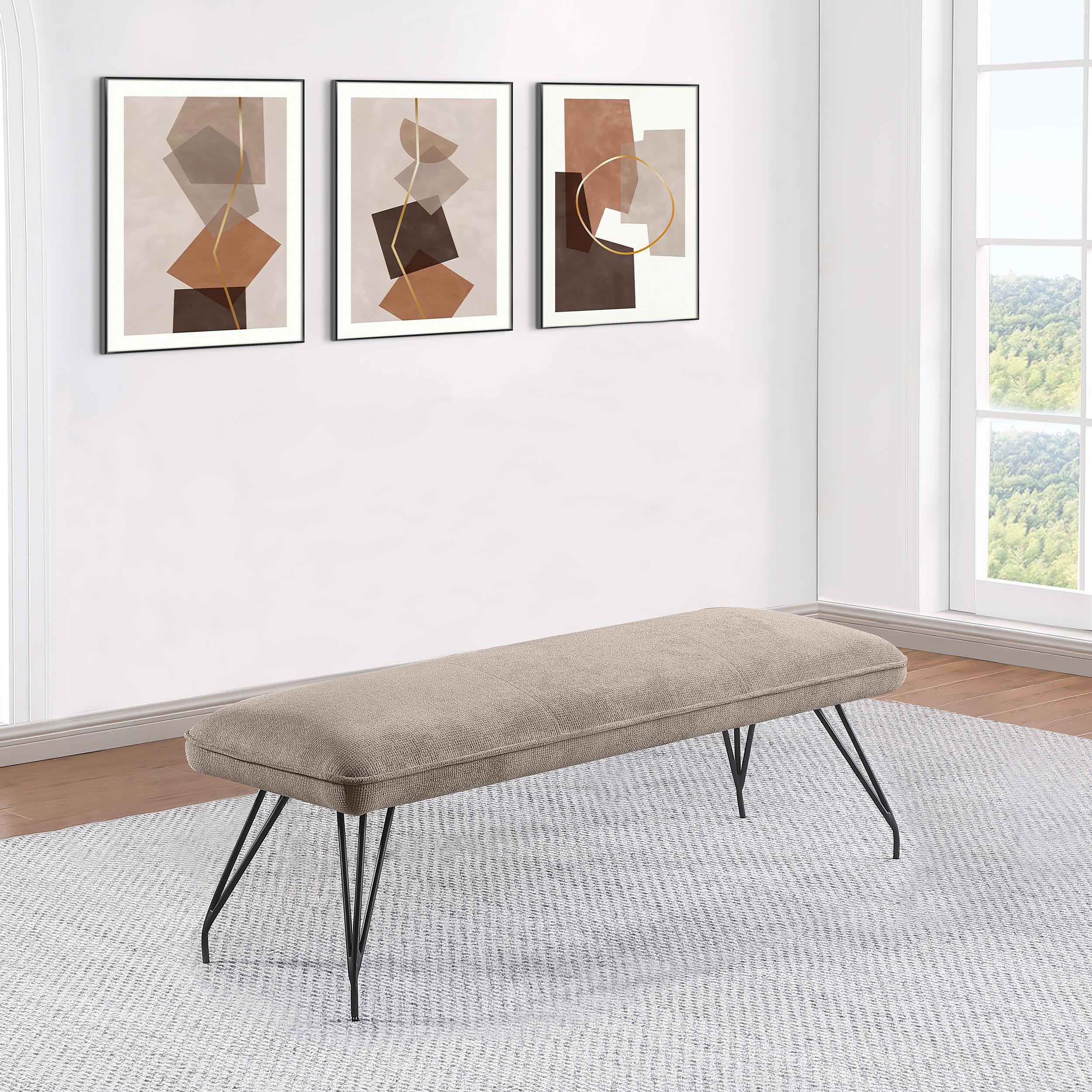 Dodson Fabric Upholstered Dining Bench Taupe - 108497