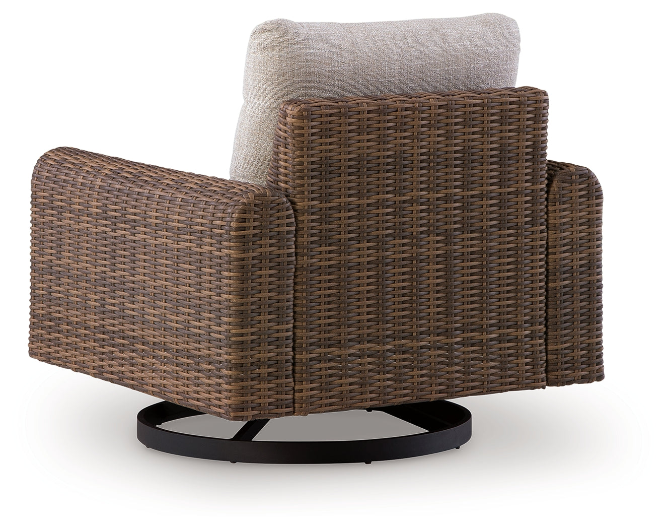 Dolan Creek Gray/Brown Outdoor Swivel Lounge Chair with Cushion - PCP610-821