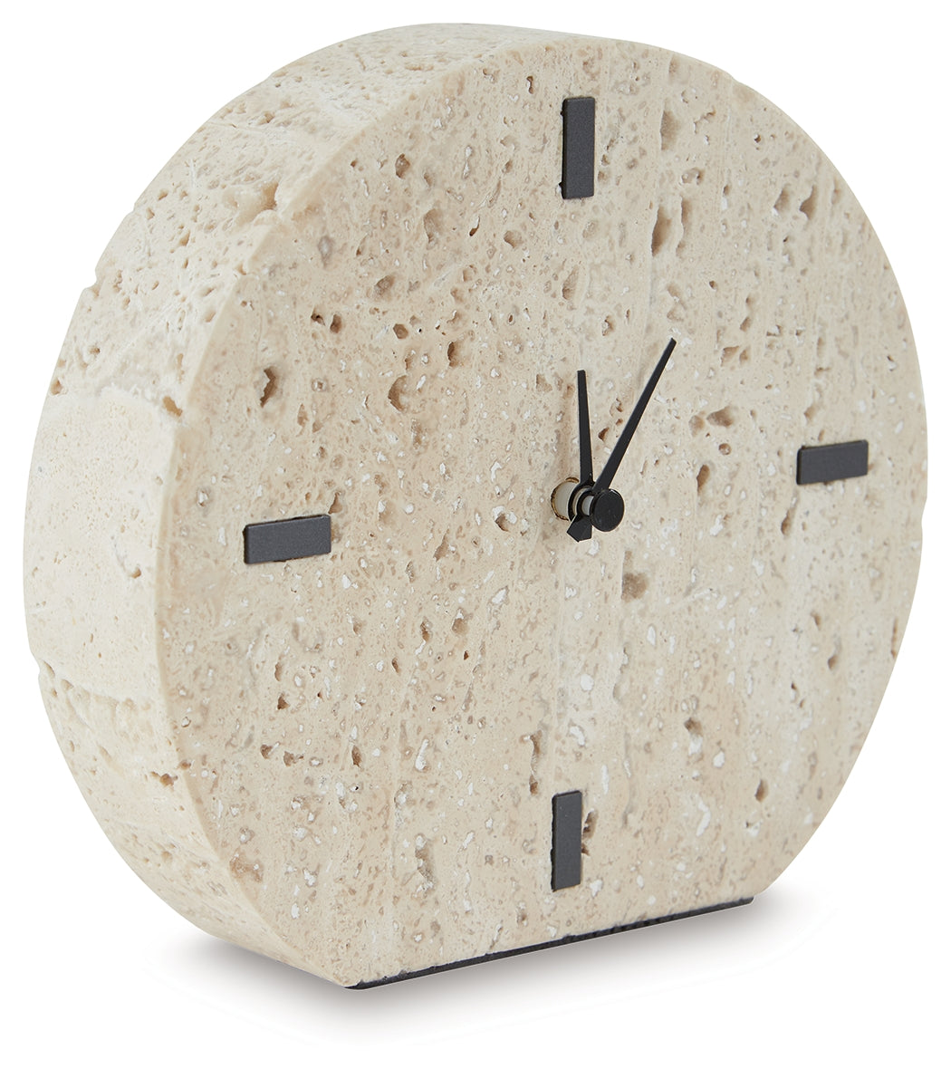 Donfordson Beige Table Clock (Set of 2) - A2000660