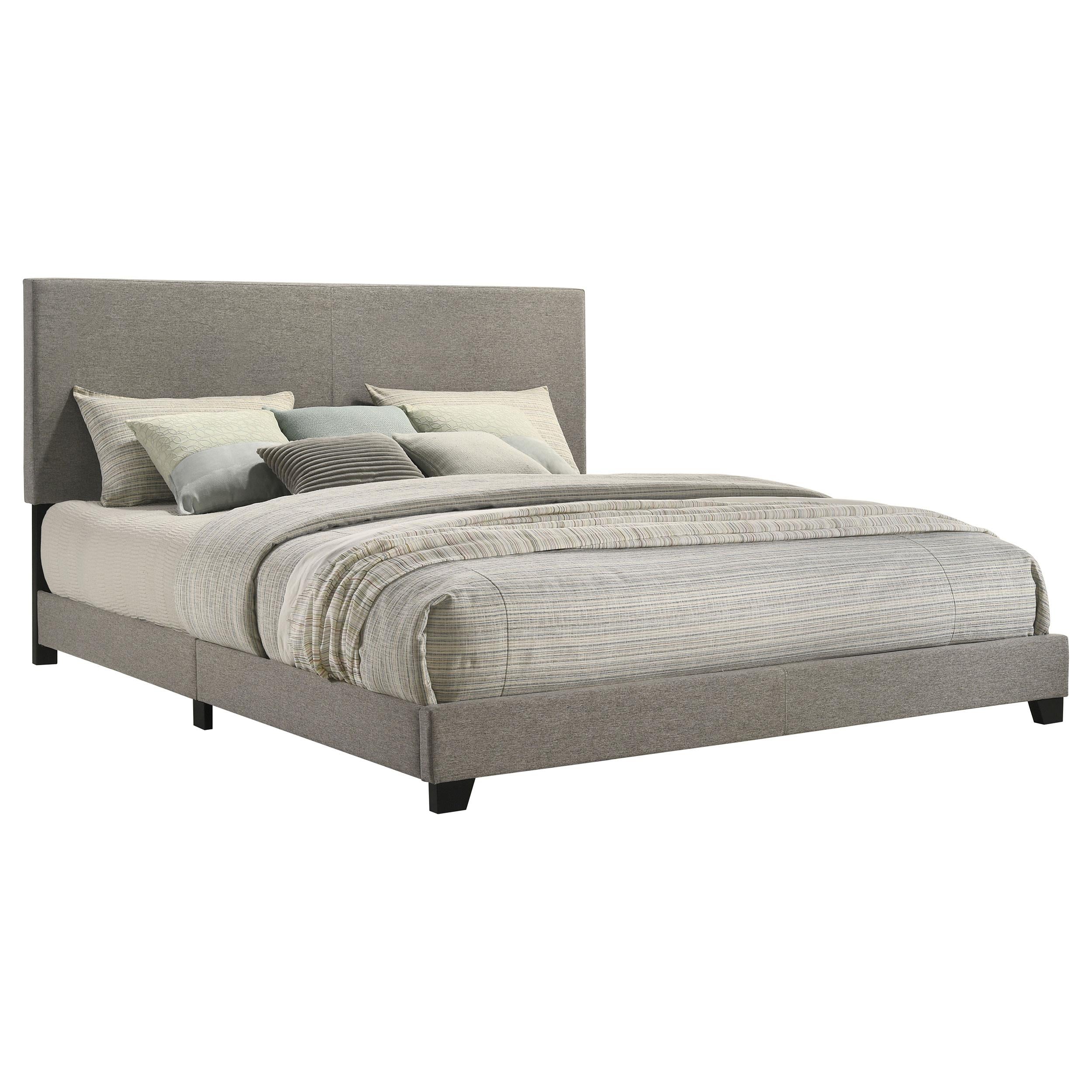 Dorian Fabric Upholstered Eastern King Panel Bed Taupe - 300851KE