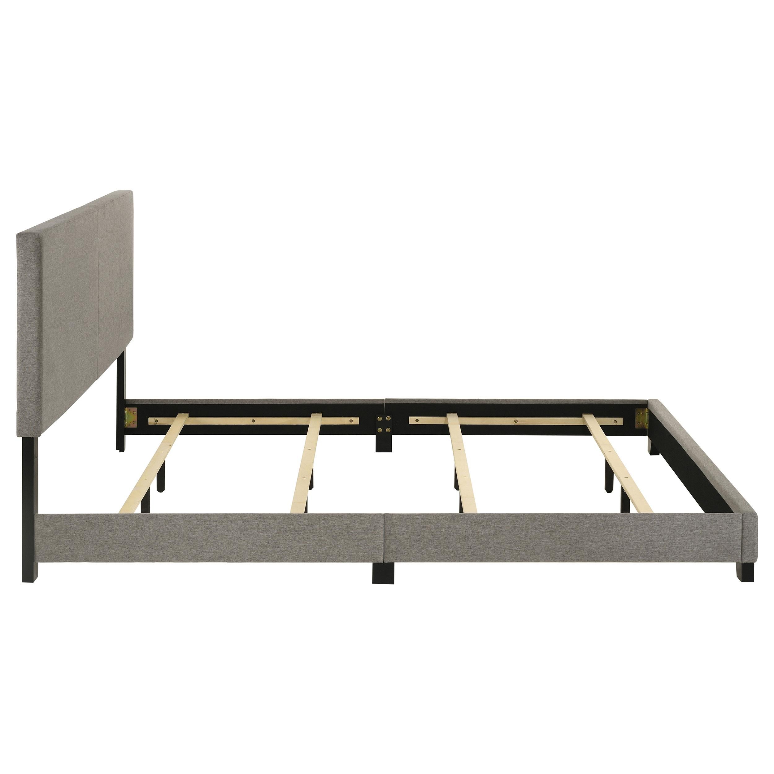 Dorian Fabric Upholstered Eastern King Panel Bed Taupe - 300851KE