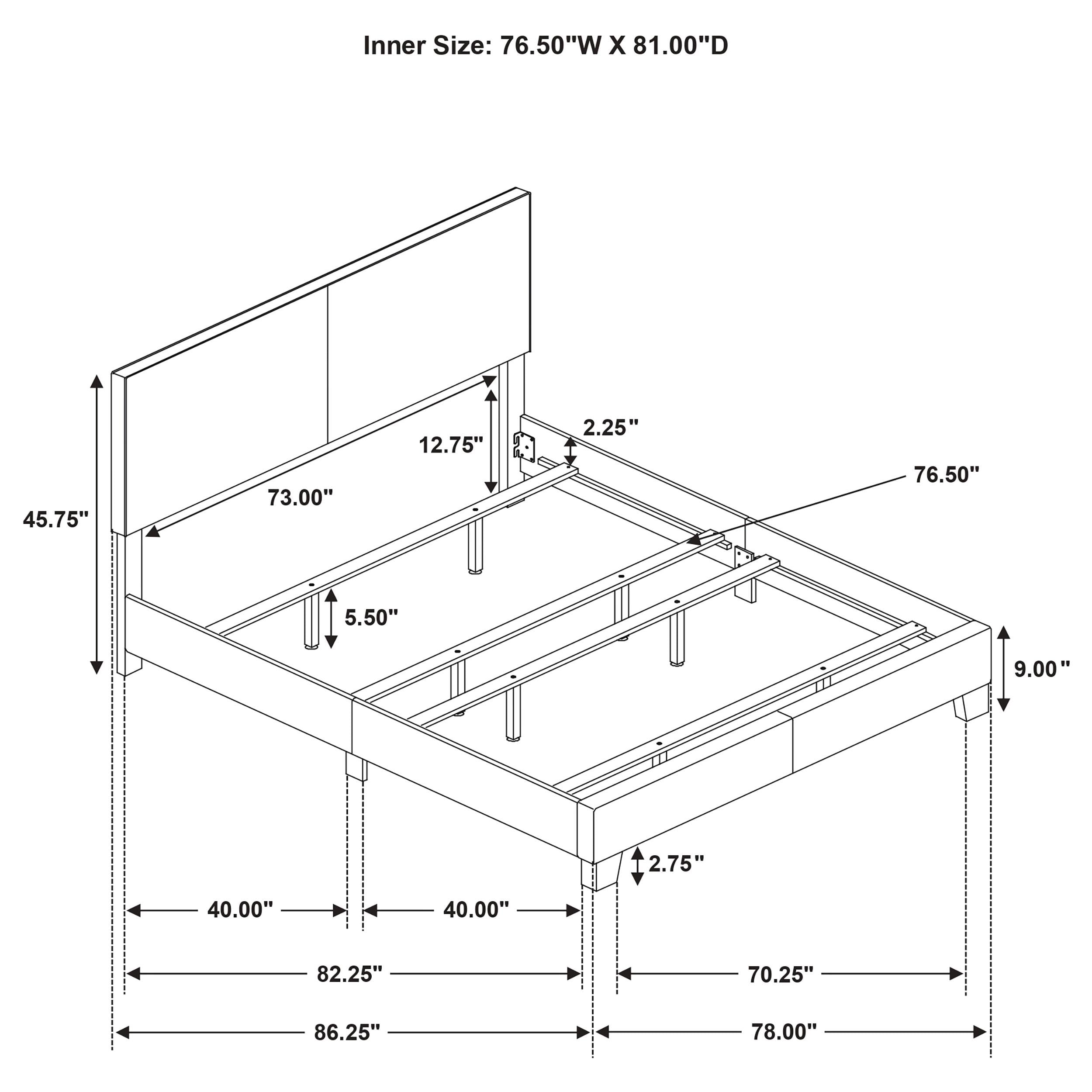 Dorian Fabric Upholstered Eastern King Panel Bed Taupe - 300851KE