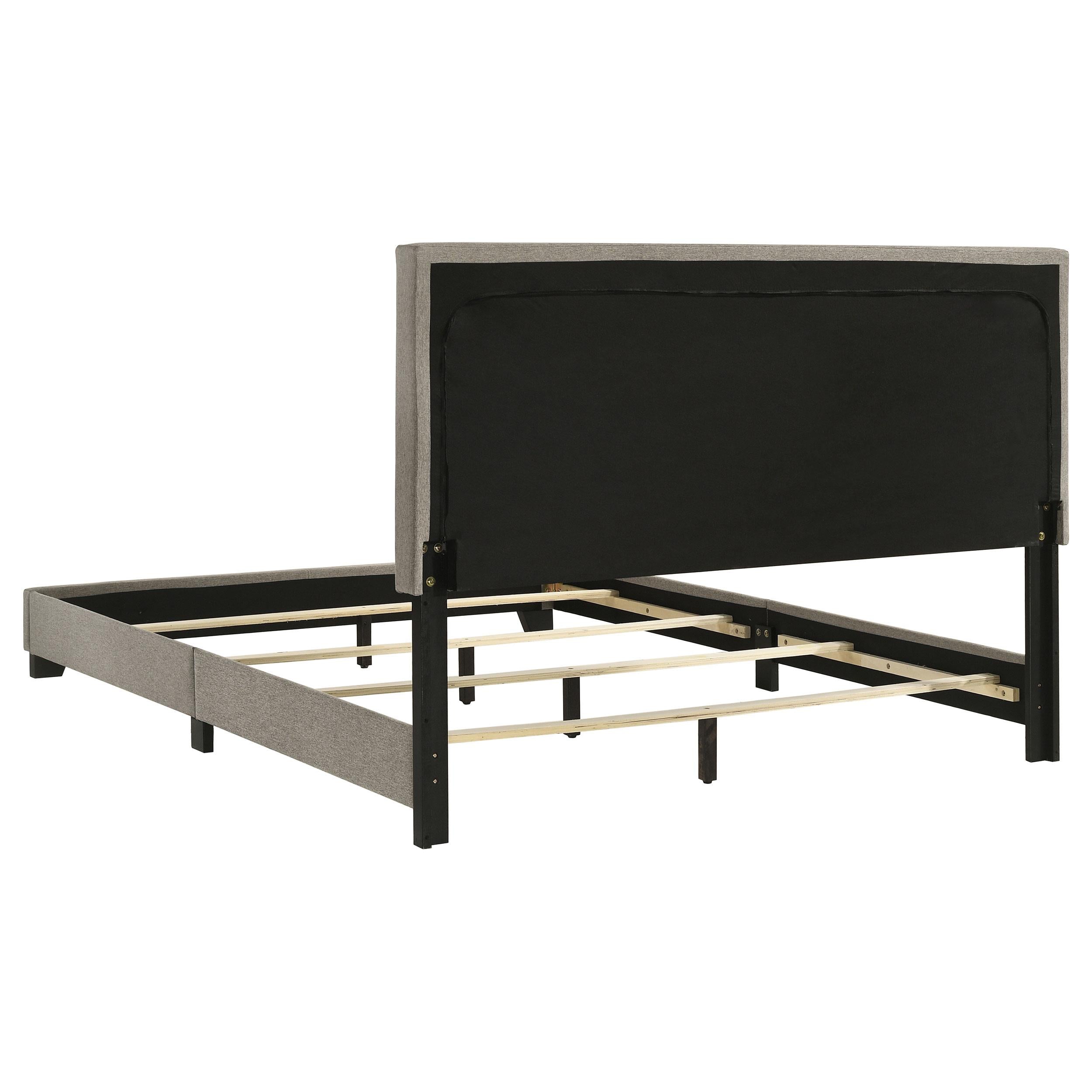 Dorian Fabric Upholstered Queen Panel Bed Taupe - 300851Q