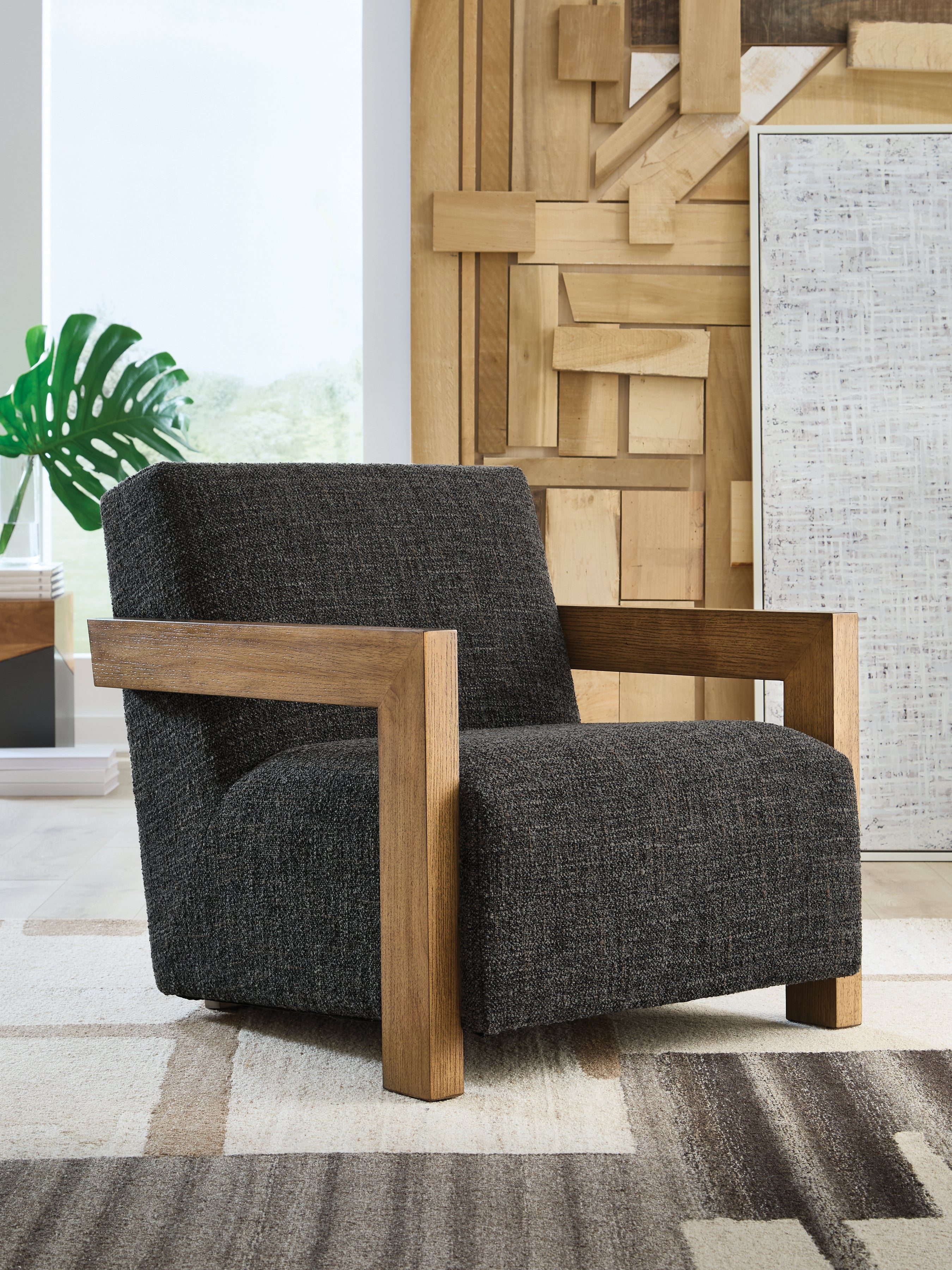 Dorney Charcoal/Brown Accent Chair - A3000799
