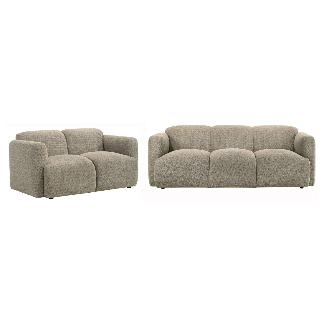 Dorset 2-piece Upholstered Round Track Arm Sofa Set Brown - 509814-S2