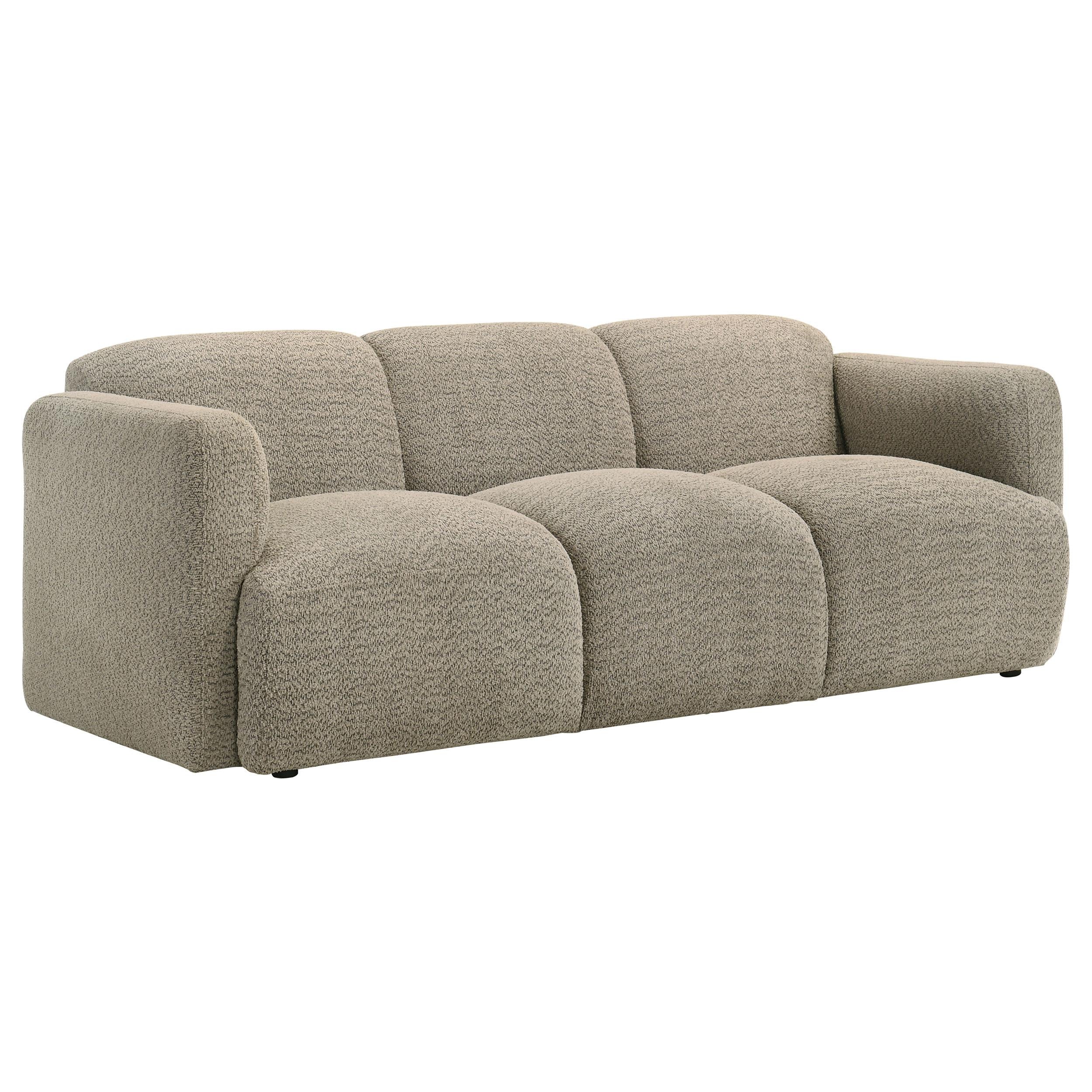 Dorset 2-piece Upholstered Round Track Arm Sofa Set Brown - 509814-S2