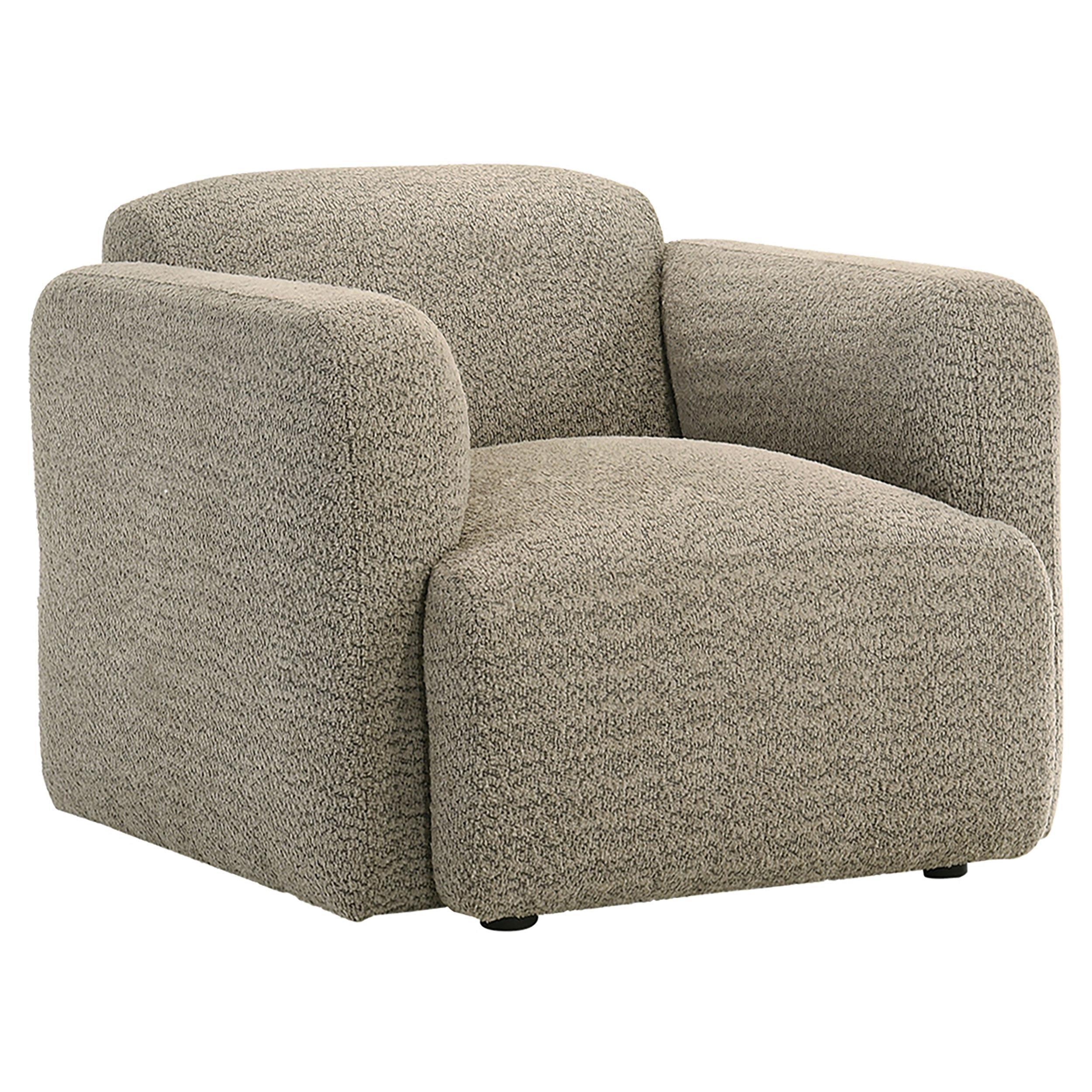 Dorset Fabric Upholstered Round Track Arm Accent Chair Brown - 509816