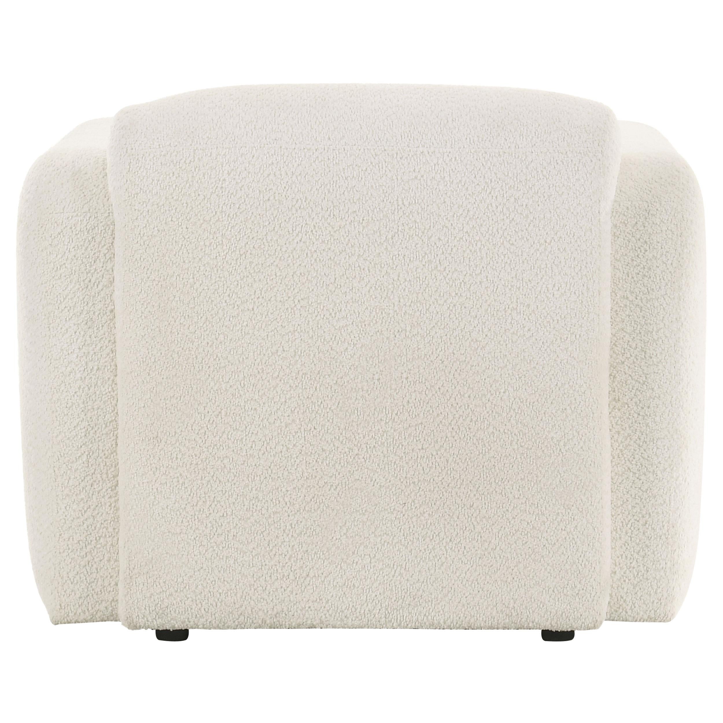 Dorset Fabric Upholstered Round Track Arm Accent Chair White - 509813