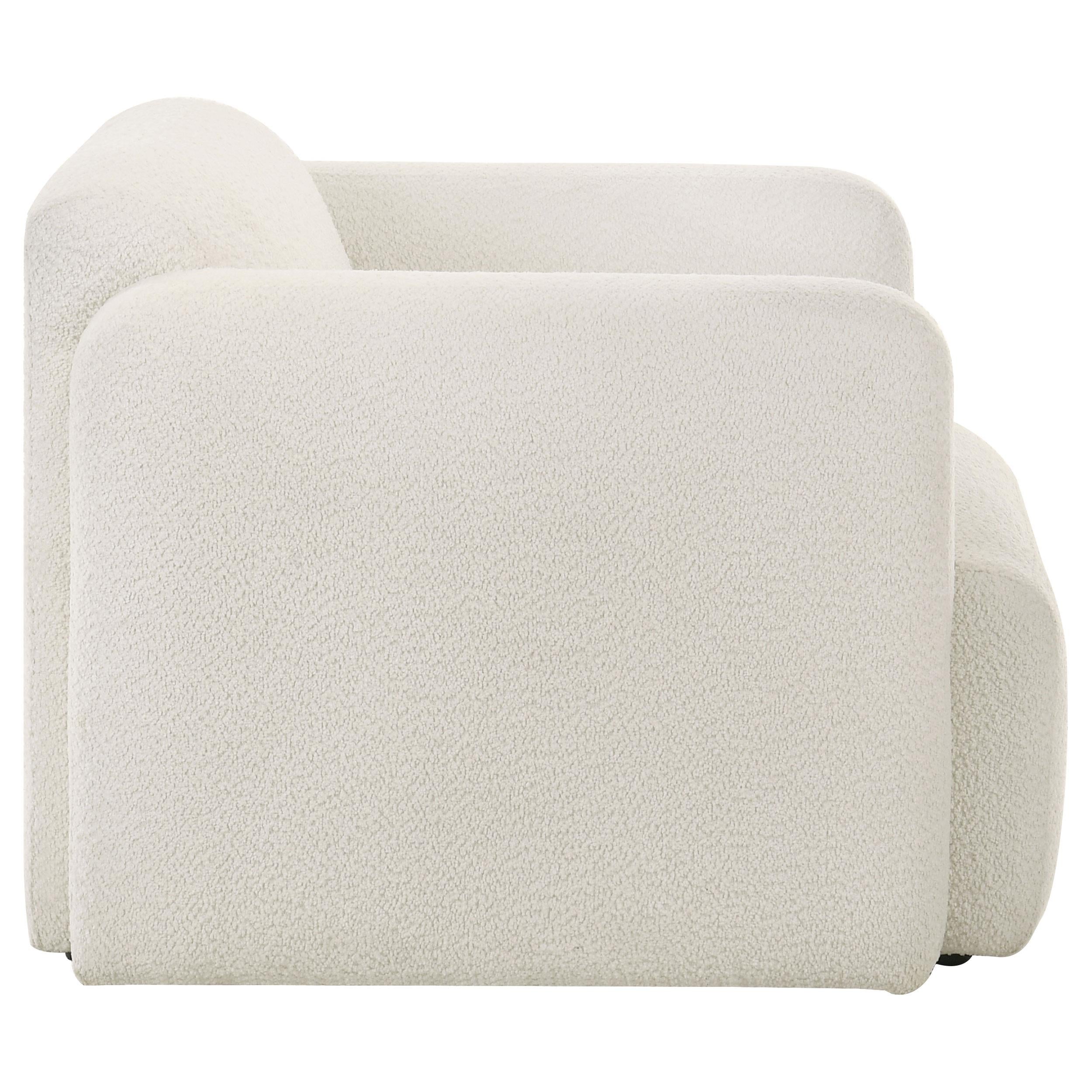 Dorset Fabric Upholstered Round Track Arm Accent Chair White - 509813