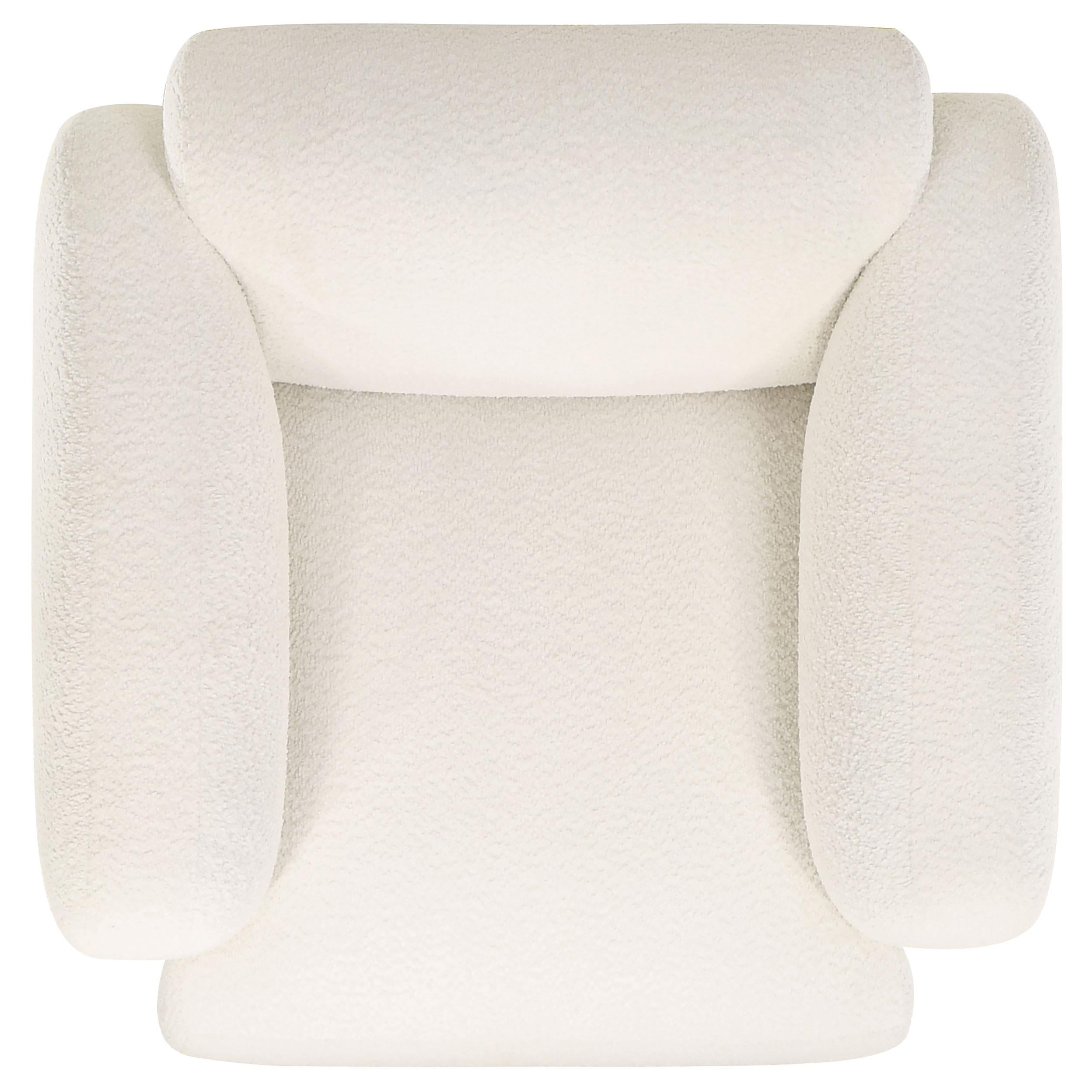 Dorset Fabric Upholstered Round Track Arm Accent Chair White - 509813