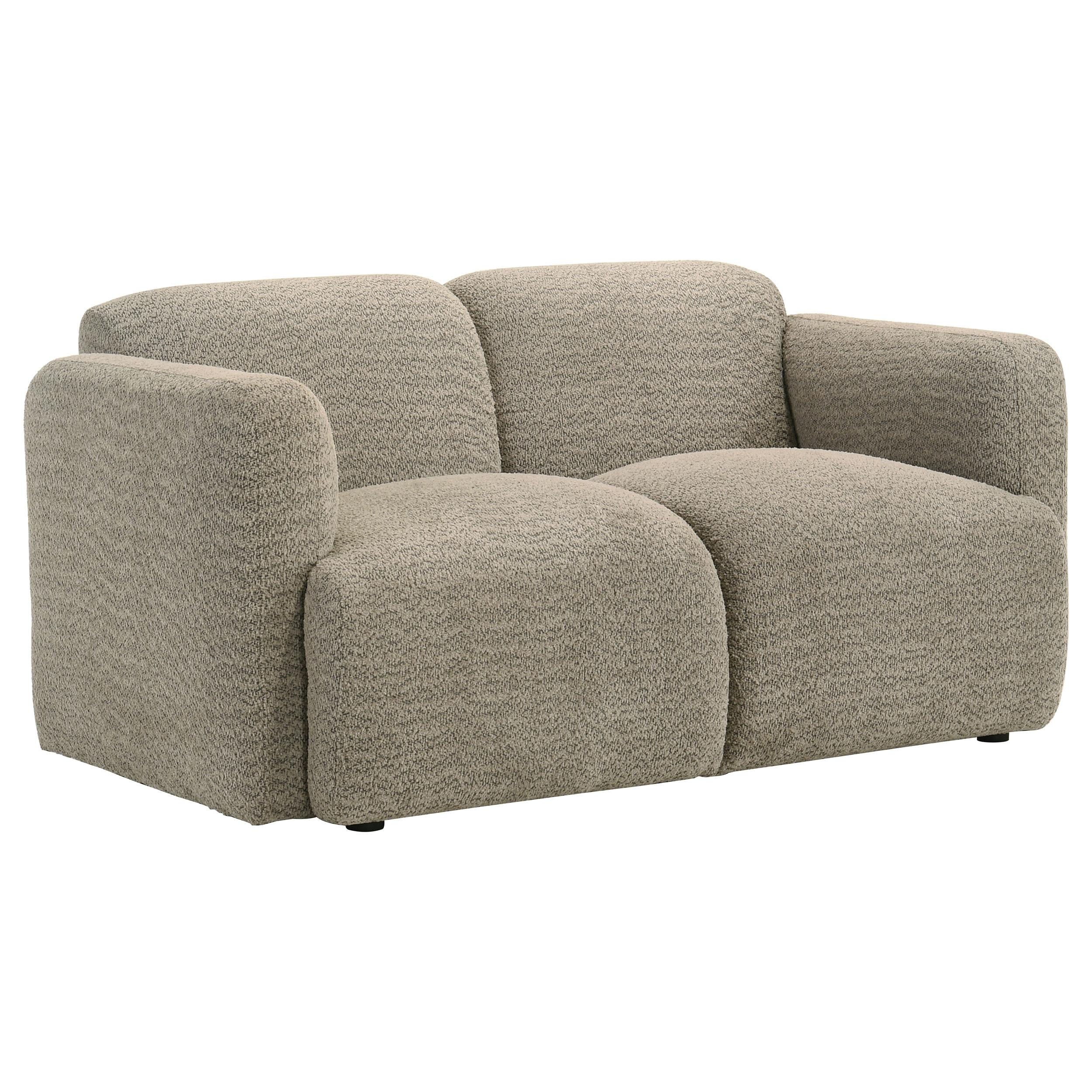 Dorset Fabric Upholstered Round Track Arm Loveseat Brown - 509815