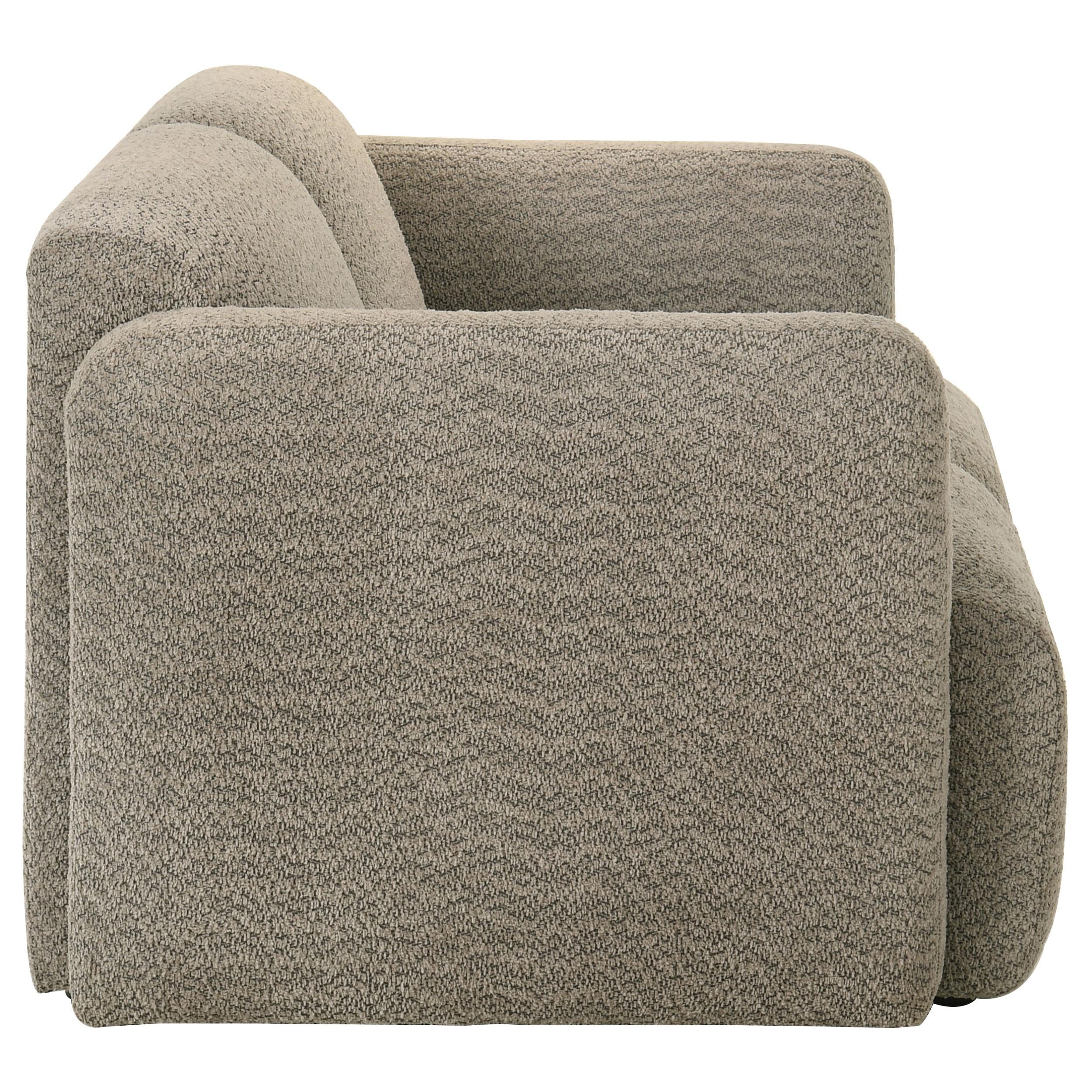 Dorset Fabric Upholstered Round Track Arm Loveseat Brown - 509815