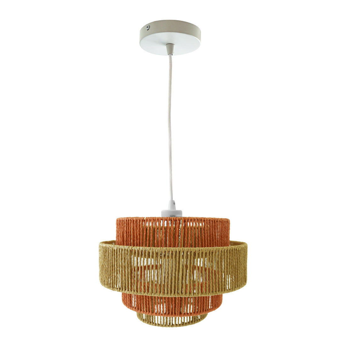 Dorset Pendant Lamp - White and Natural/Terracotta - PNL04102401