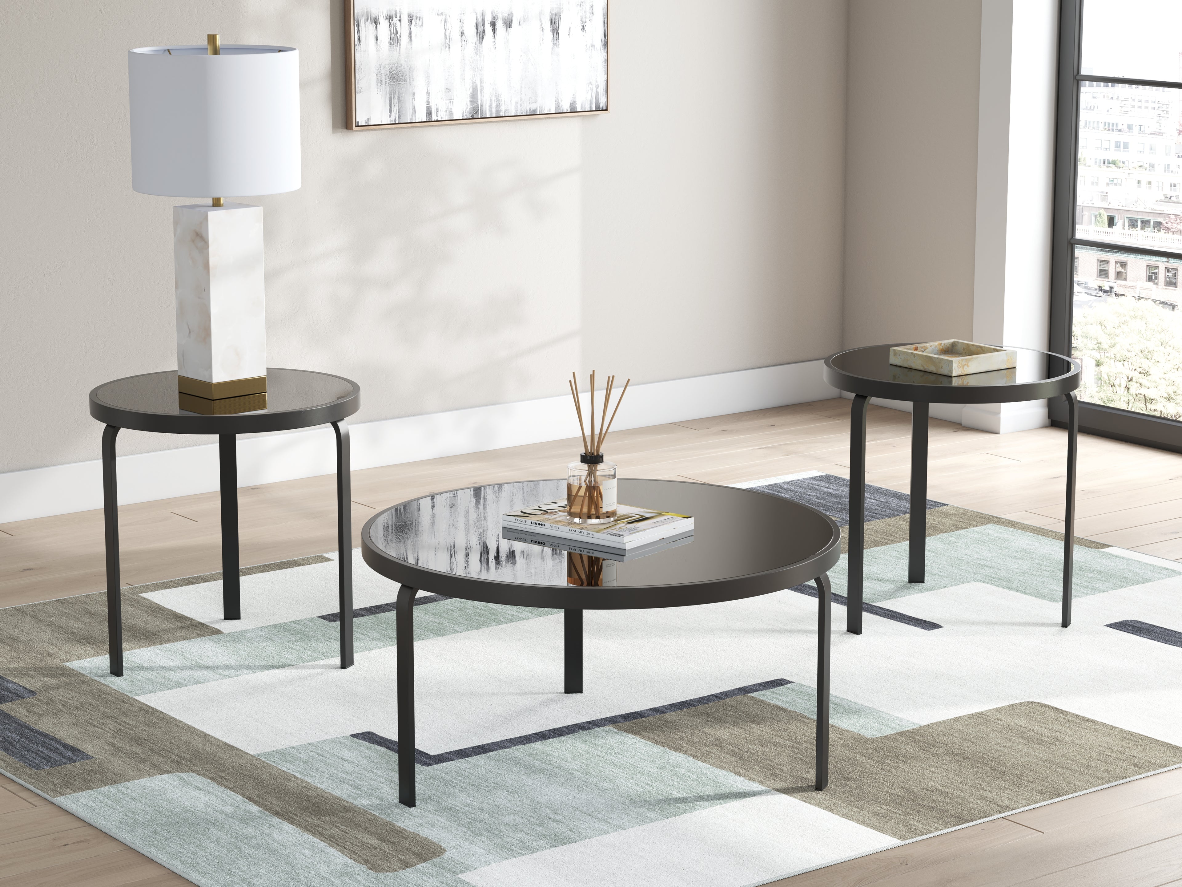 Dorylin Black Table (Set of 3) - T139-13