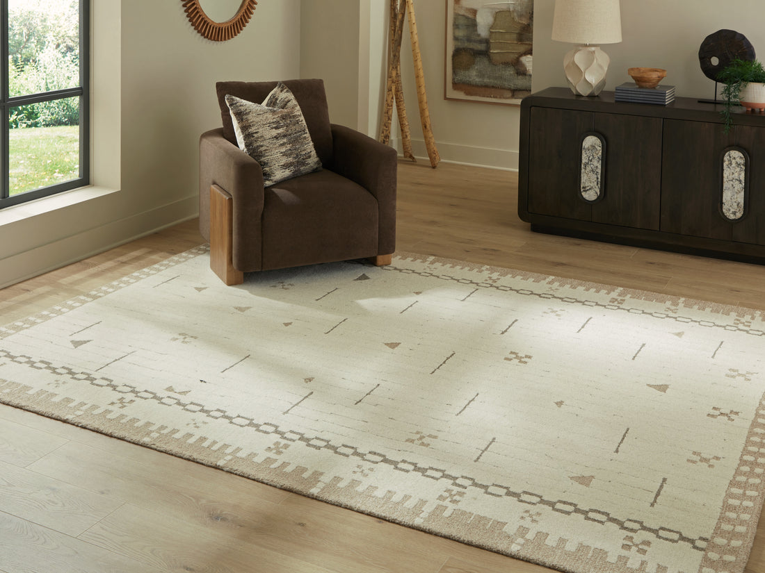Dot Cream/Brown/Taupe Large Rug - R407651
