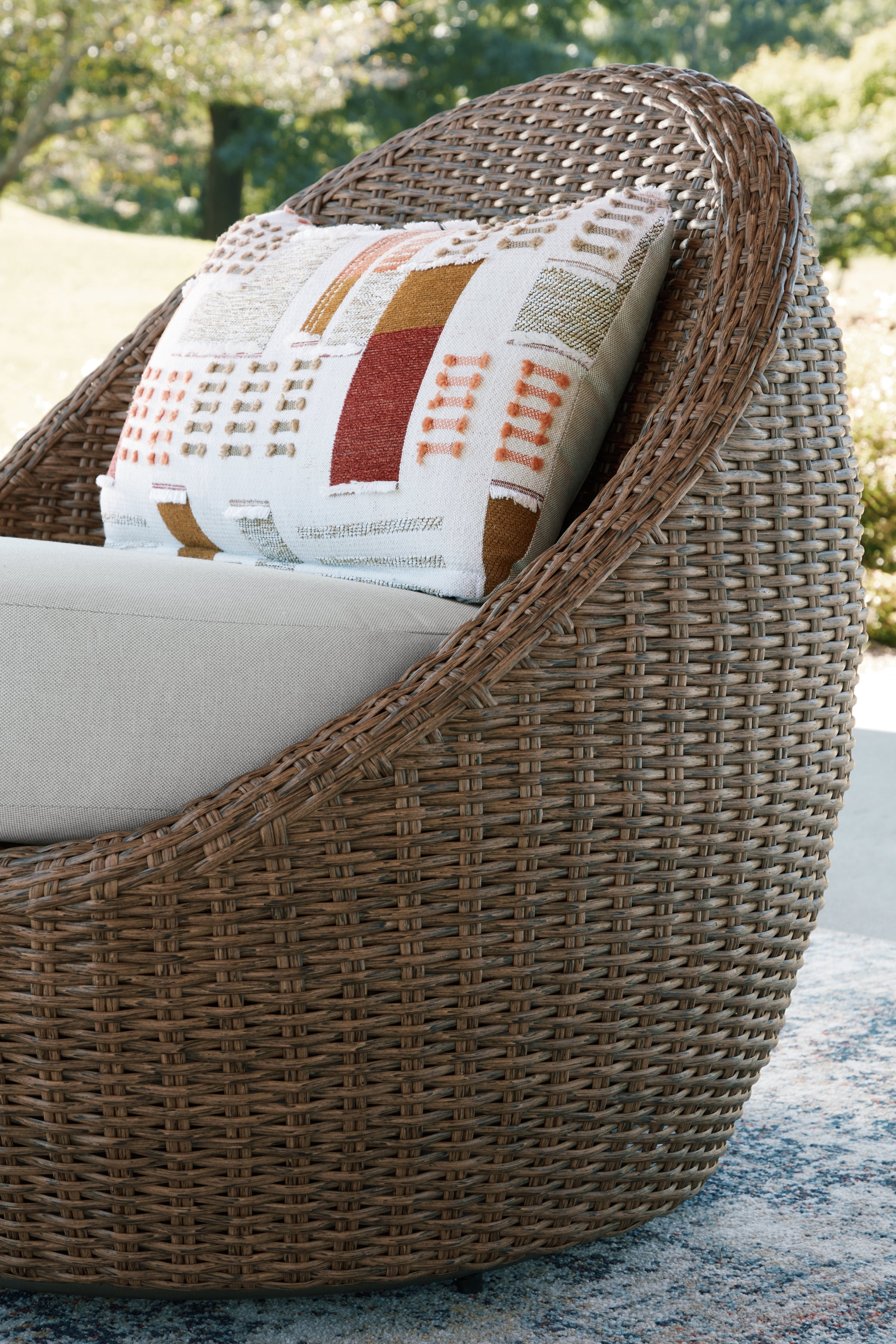 Double Point Beige Outdoor Loveseat/2 Swivel Chairs (Set of 3) - PCP503-070