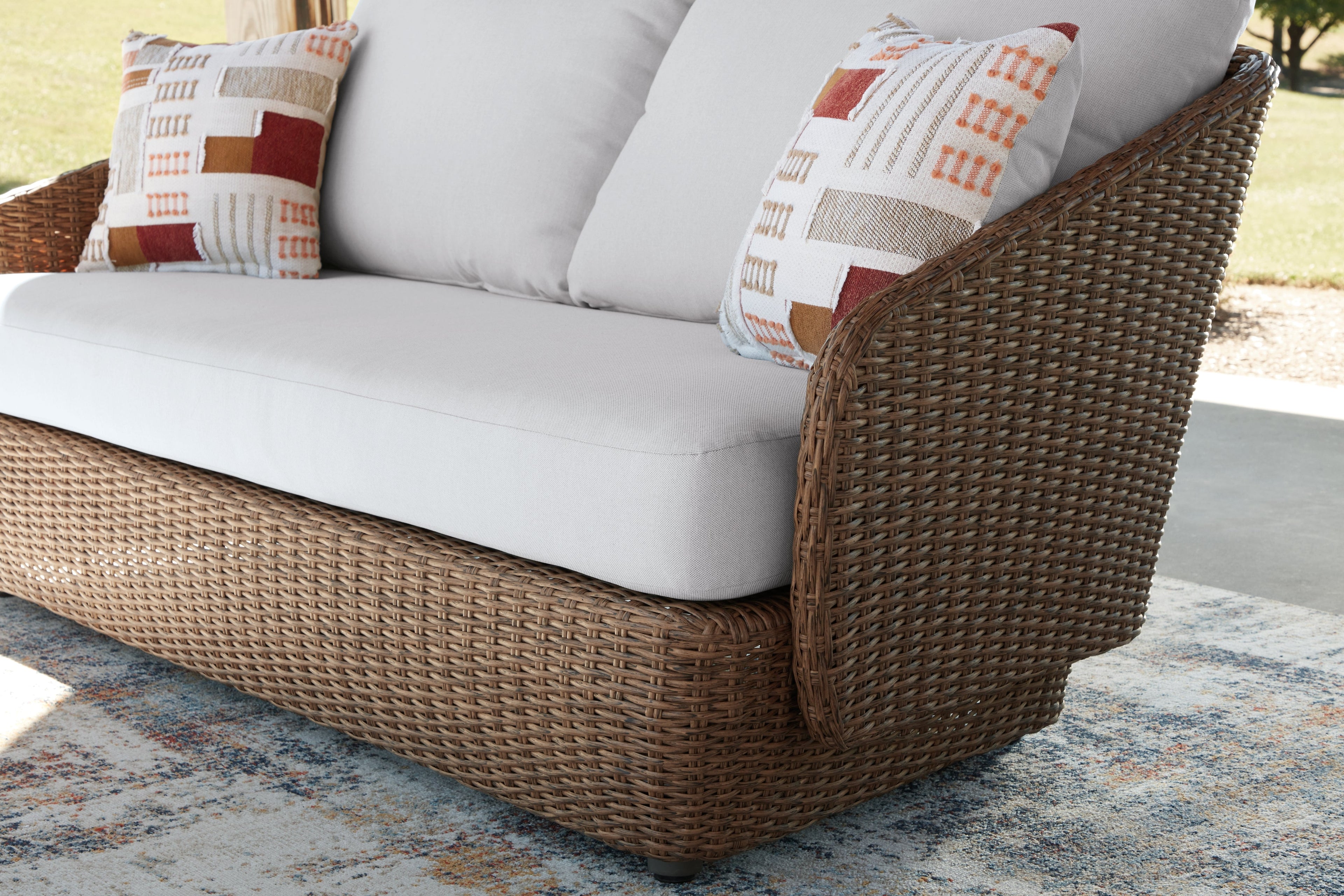 Double Point Beige Outdoor Seating Set from Ashley - Luna Furniture