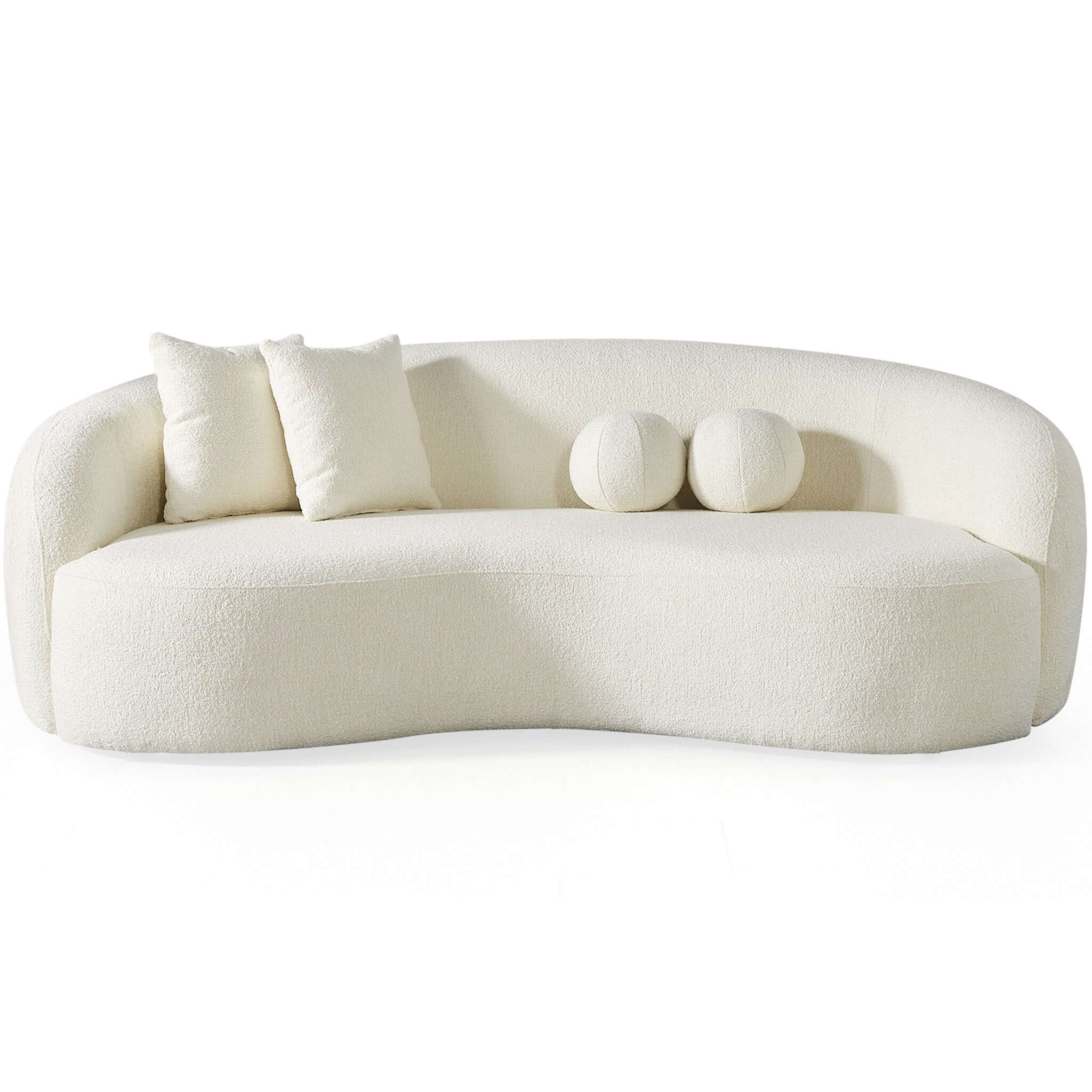 Drake Japandi Style Curvy Boucle Sofa - SOF02600601