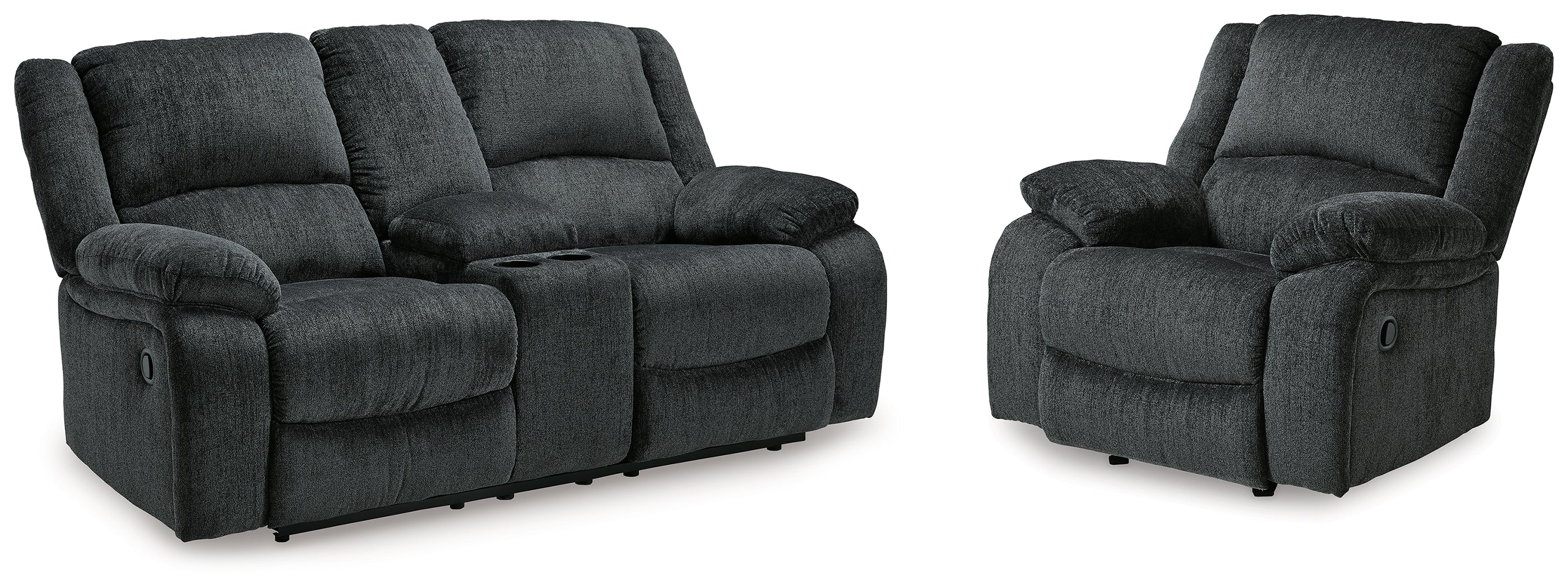 Draycoll Slate Reclining Loveseat with Console and Recliner - 76504U7