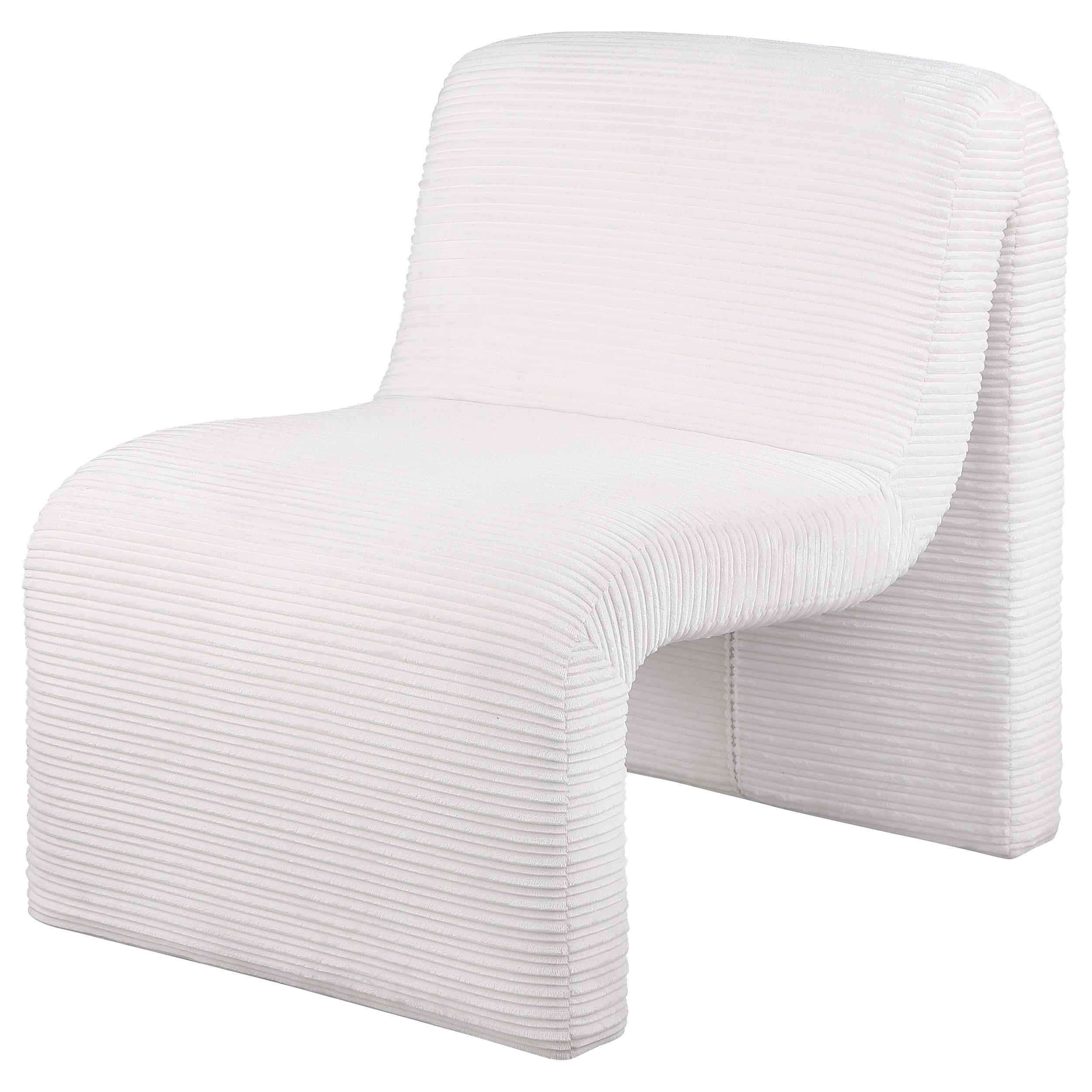 Drayton Upholstered Curved Armless Accent Chair Ivory - 907525