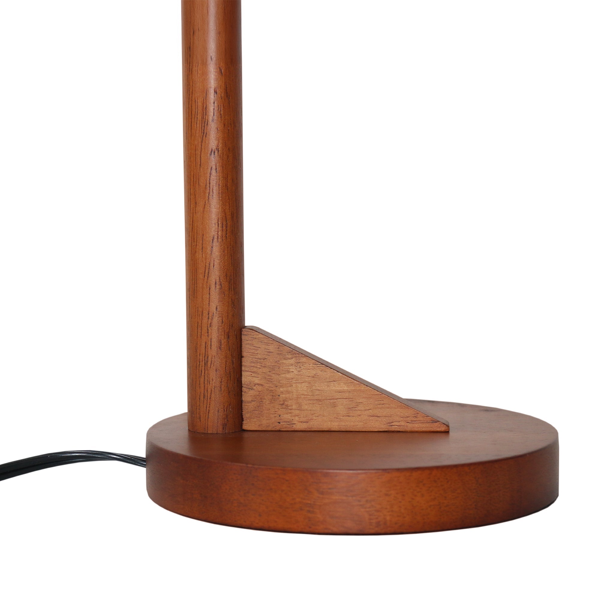Dreamlight Table Lamp, Brown Solid Wood Base with Elegant Cone Linen Shade - TBL04202701