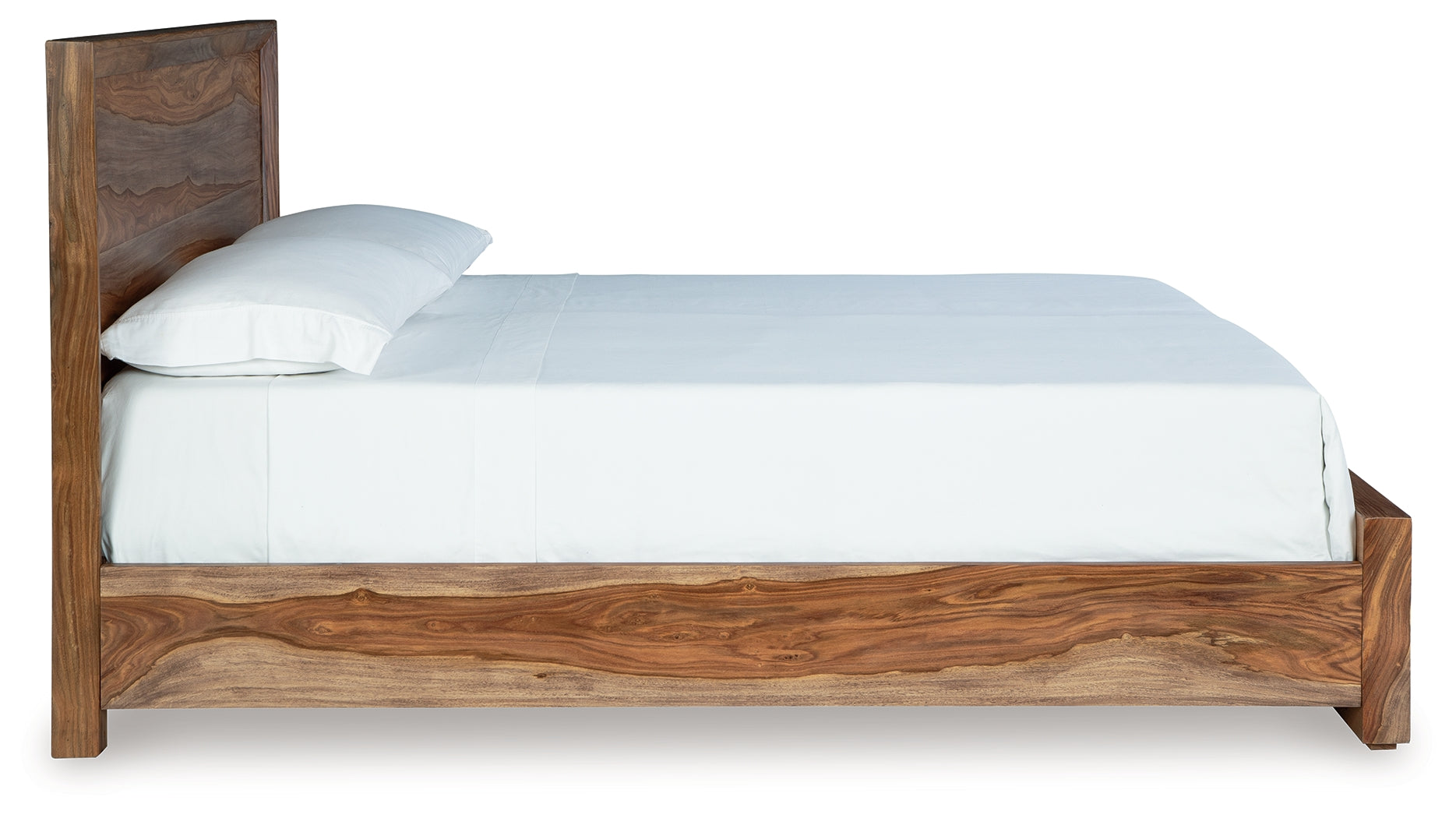 Dressonni King Panel Bed with Mirrored Dresser in Brown - PKG018782
