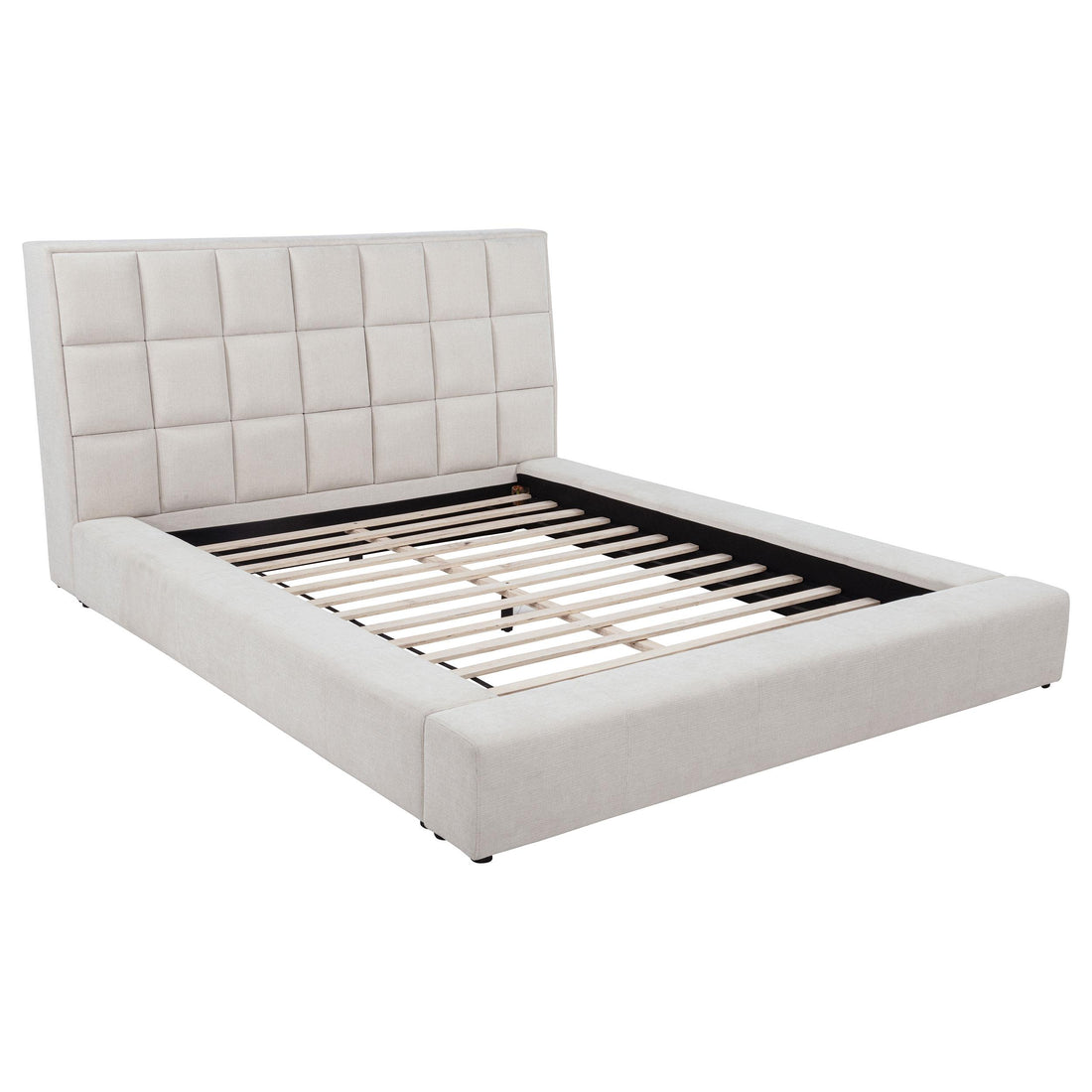 Dreux Upholstered California King Panel Platform Bed Cream - 315948CRMKW