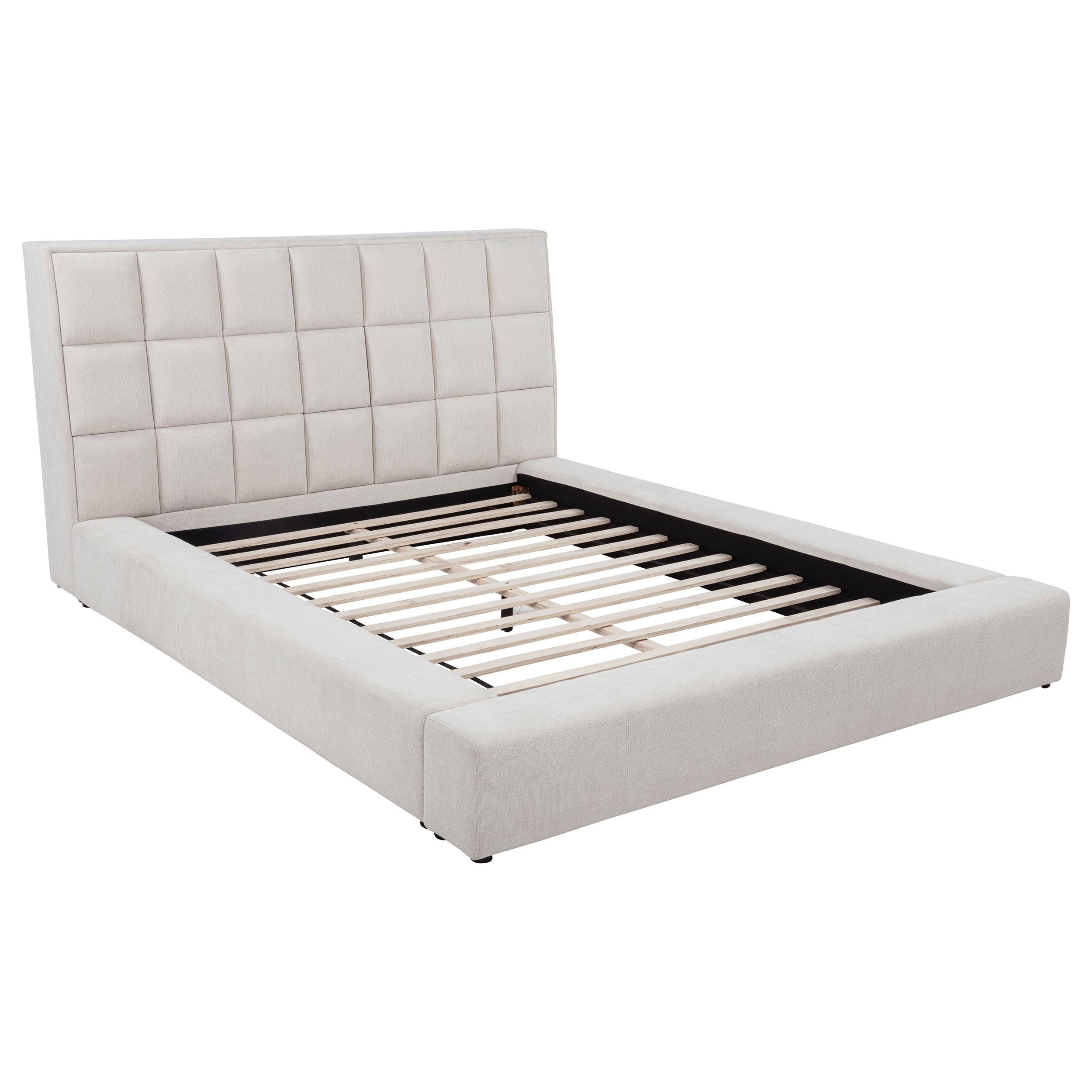 Dreux Upholstered California King Panel Platform Bed Cream - 315948CRMKW