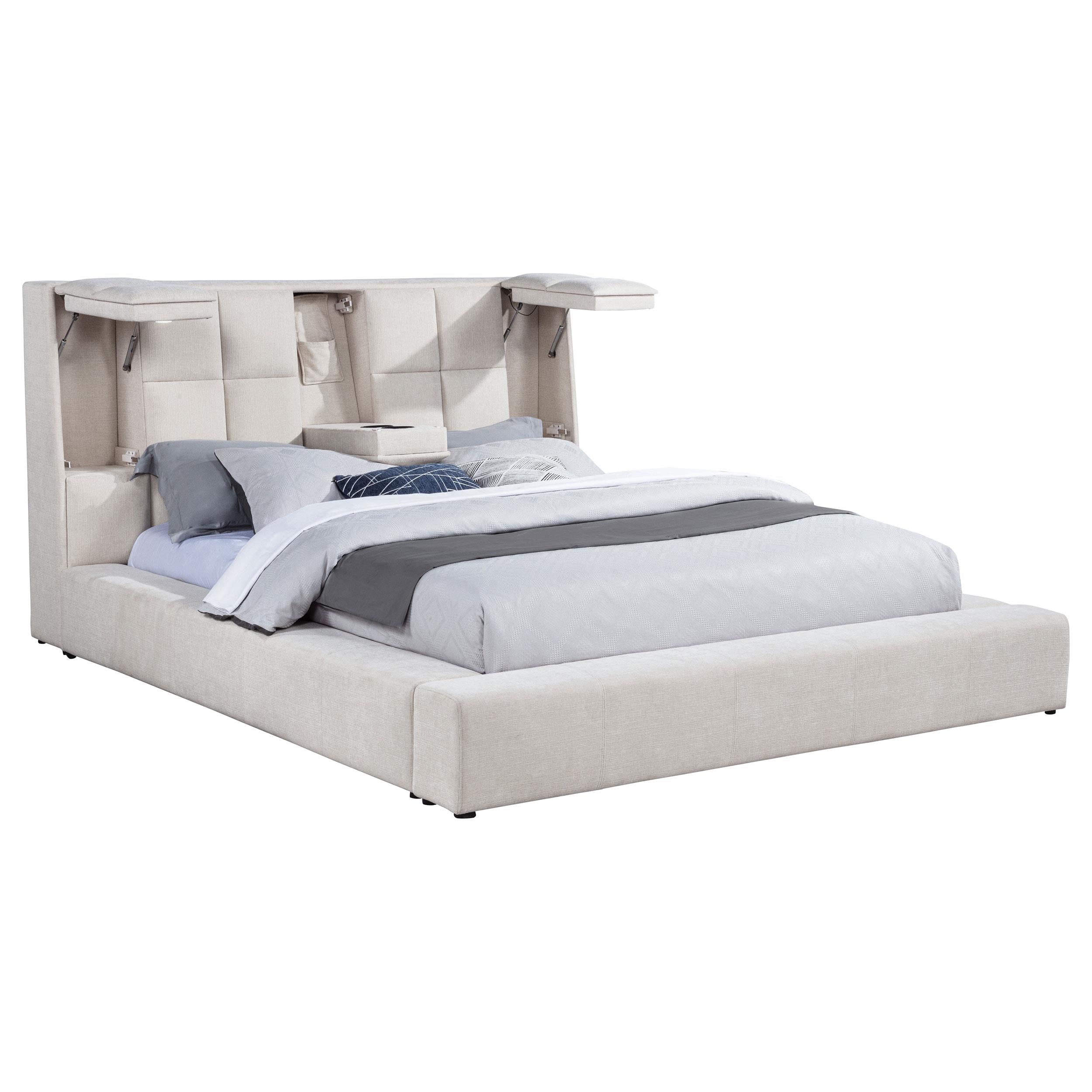 Dreux Upholstered California King Panel Platform Bed Cream - 315948CRMKW