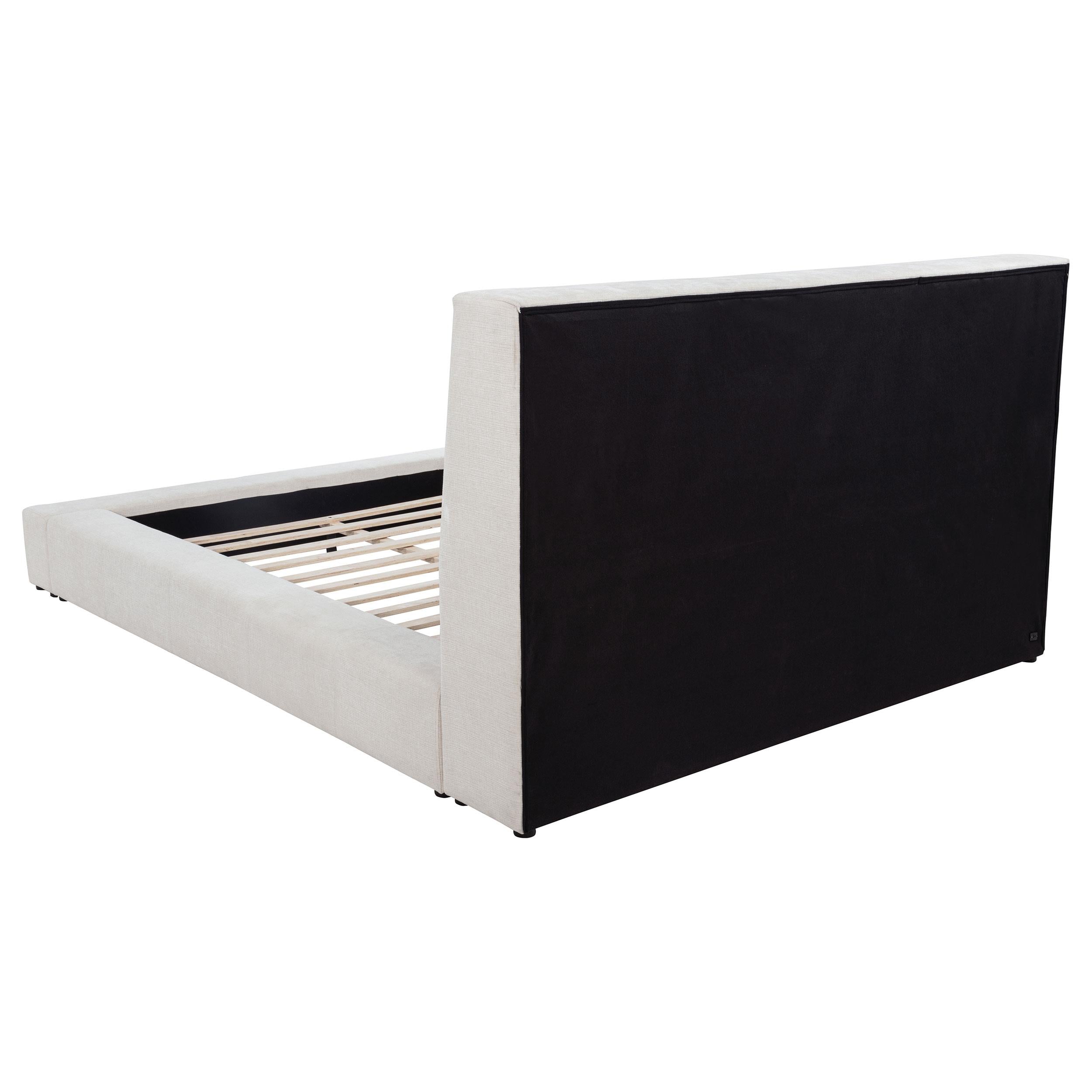 Dreux Upholstered California King Panel Platform Bed Cream - 315948CRMKW