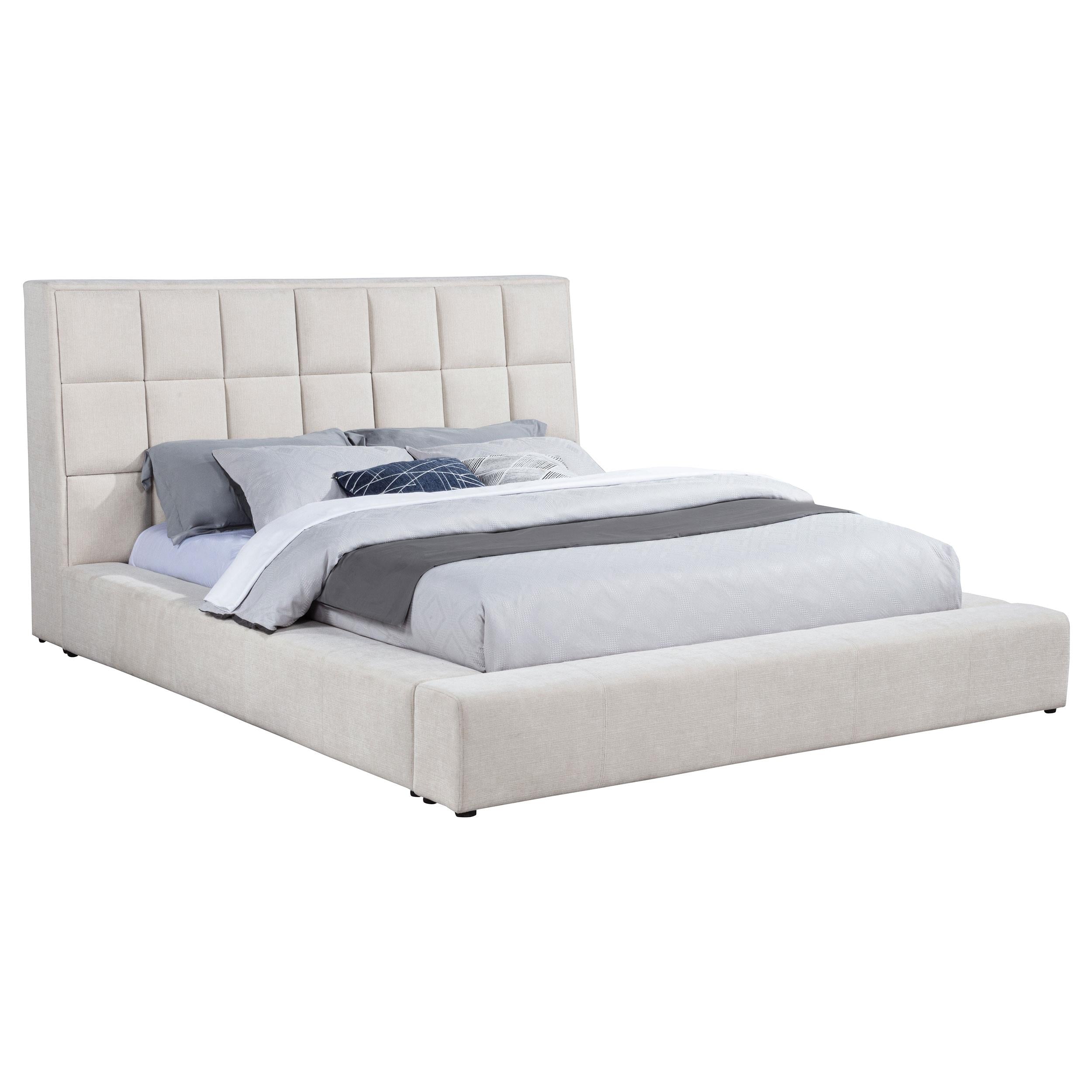 Dreux Upholstered Eastern King Panel Platform Bed Cream - 315948CRMKE
