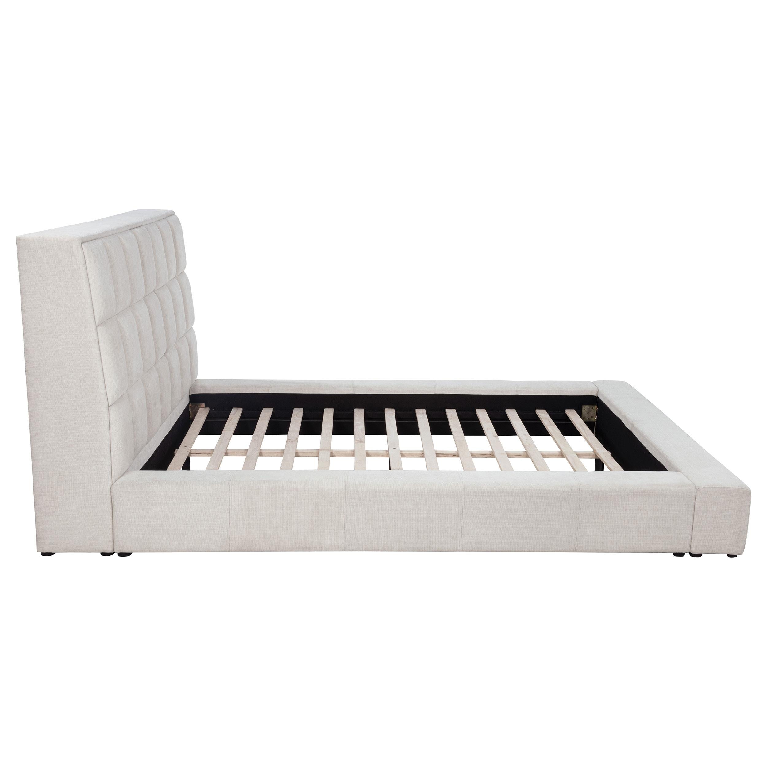 Dreux Upholstered Queen Panel Platform Bed Cream - 315948CRMQ