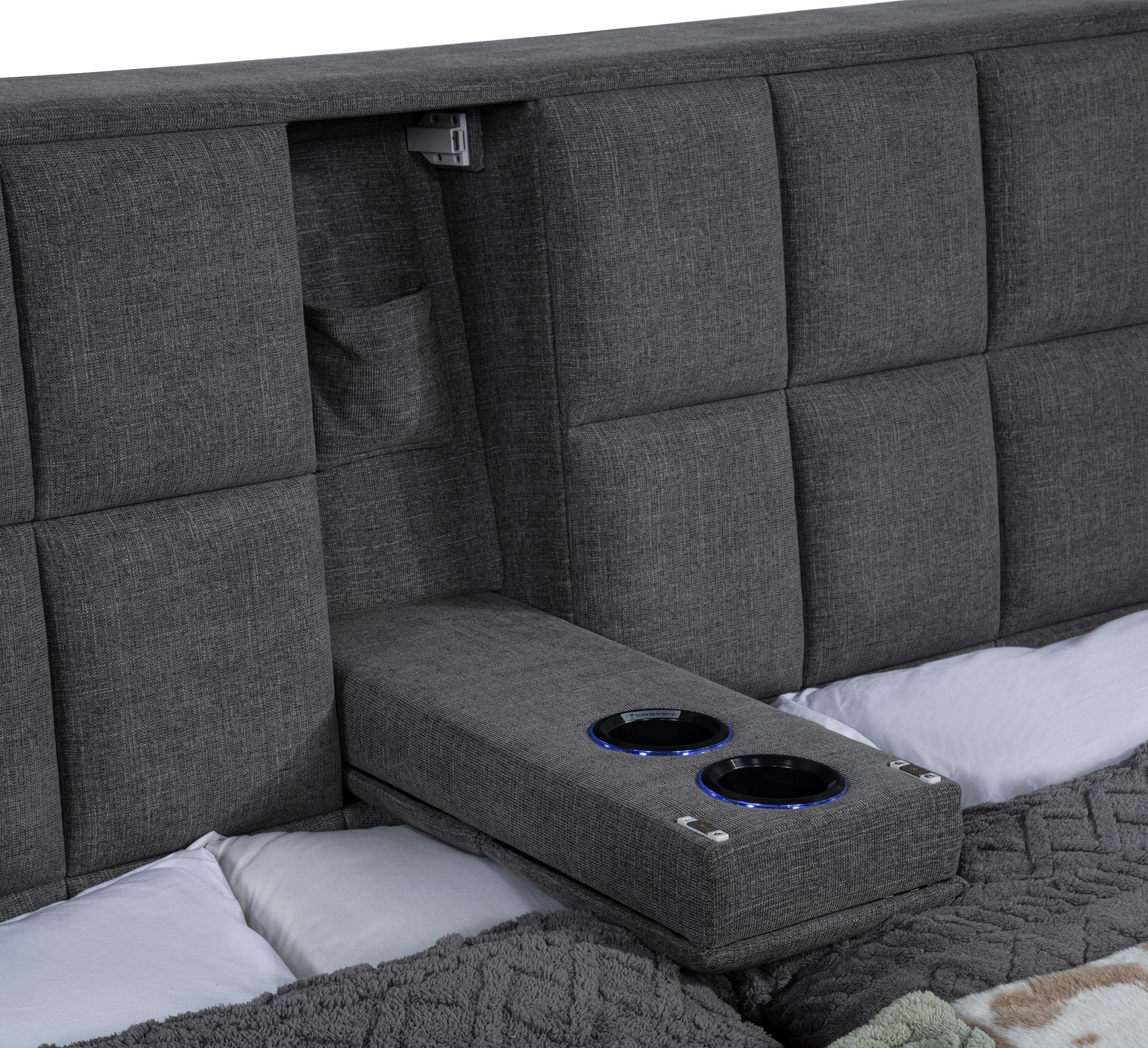 Dreux Upholstered Queen Panel Platform Bed Grey - 315948GRYQ