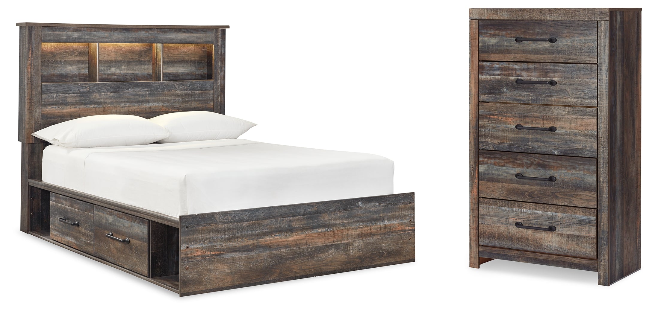 Drystan Multi Full Bookcase Storage Bed and Chest - B211B88