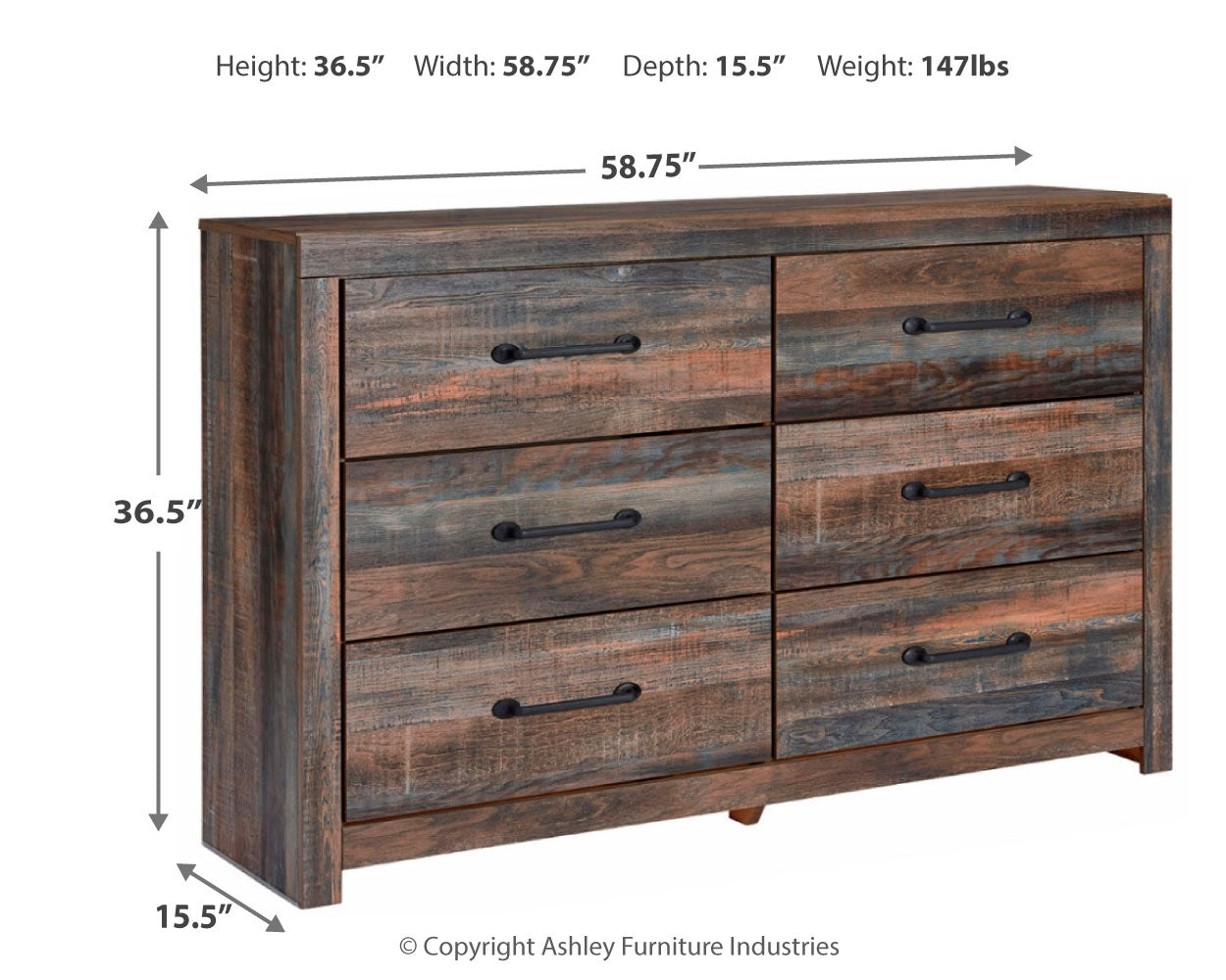Drystan Queen Panel Bed, 2 Dressers, Mirror and 2 Nightstands - B211B118