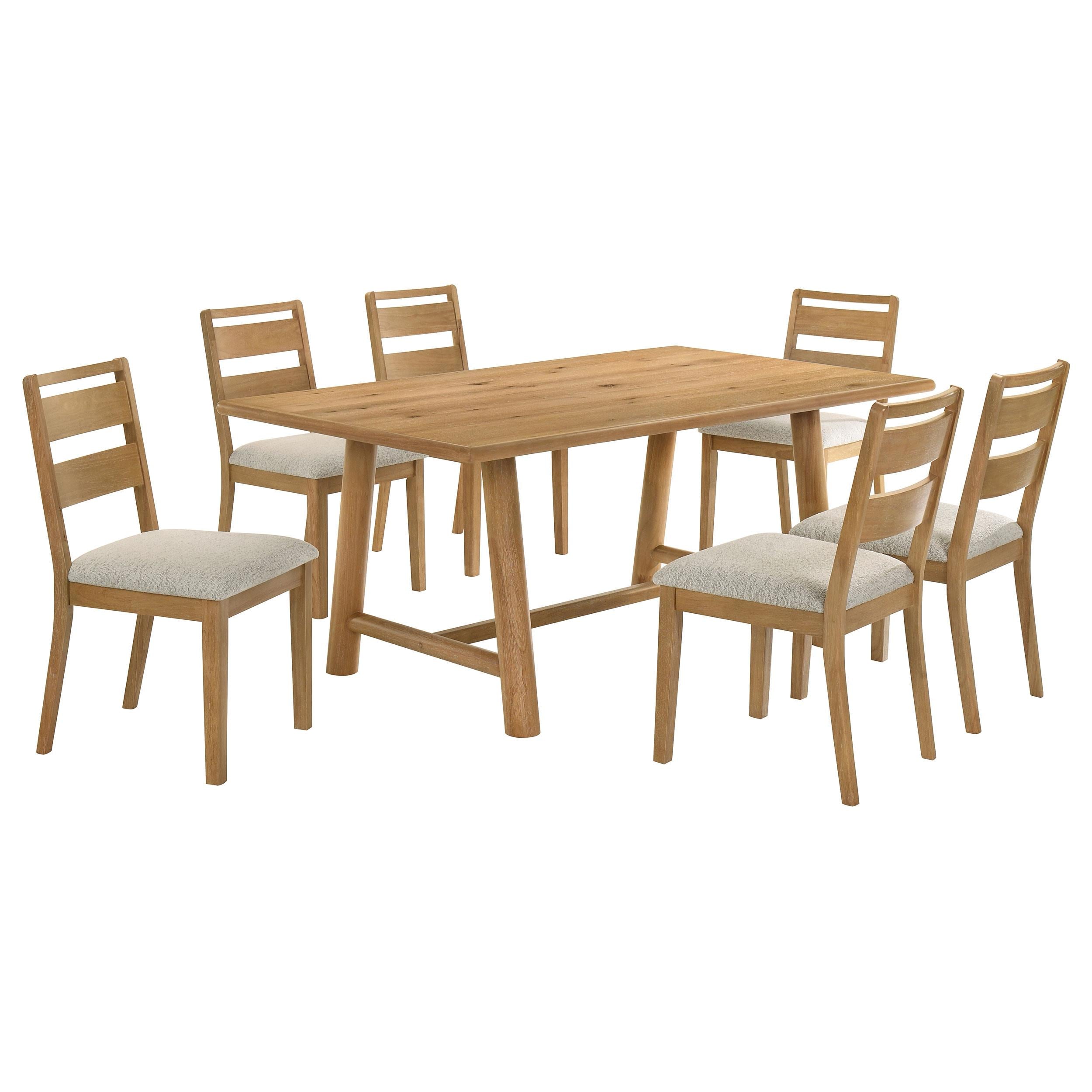 Duncan 7-piece Rectangular Wood Dining Table Set Washed Oak - 193651-S7