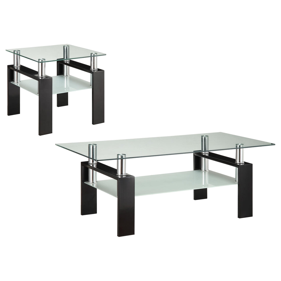Dyer 2-piece Rectangular Coffee and End Table Set Black - 702288-S2